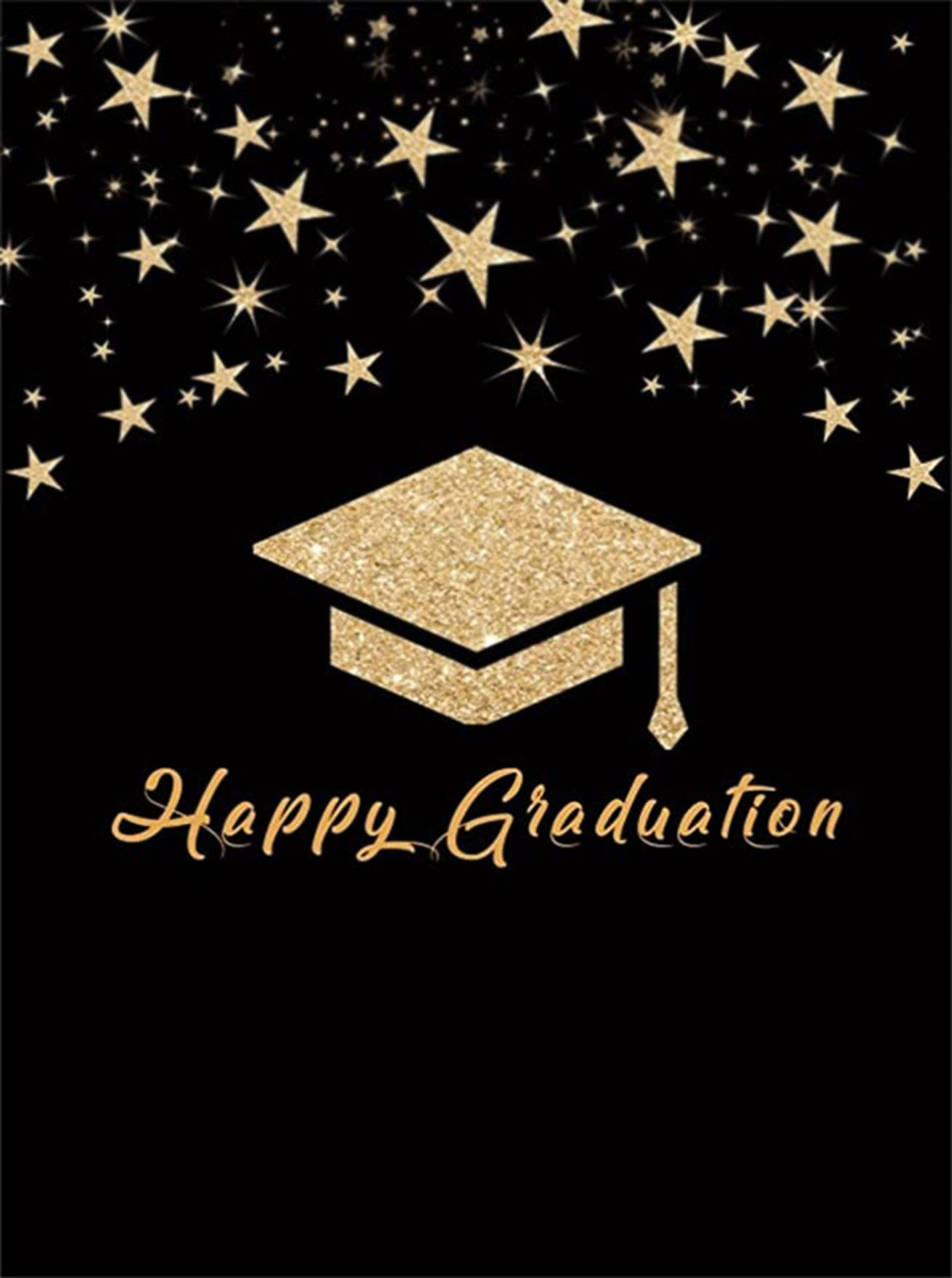 Black And Gold Graduation Cap Background