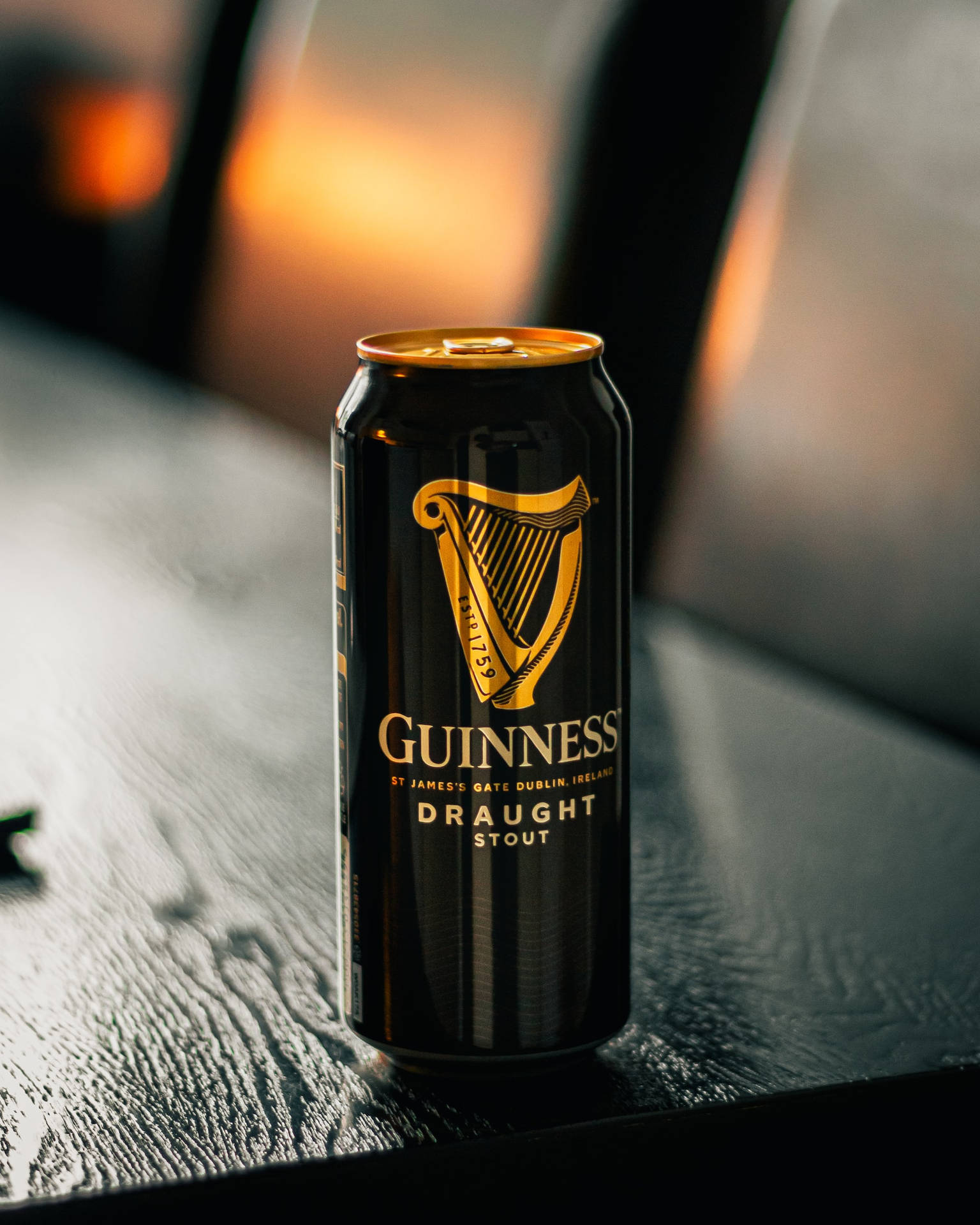 Black And Gold Irish Dry Stout Guinness Can Background