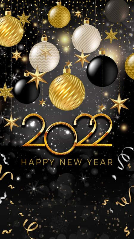 Black And Gold New Year 2022 Background