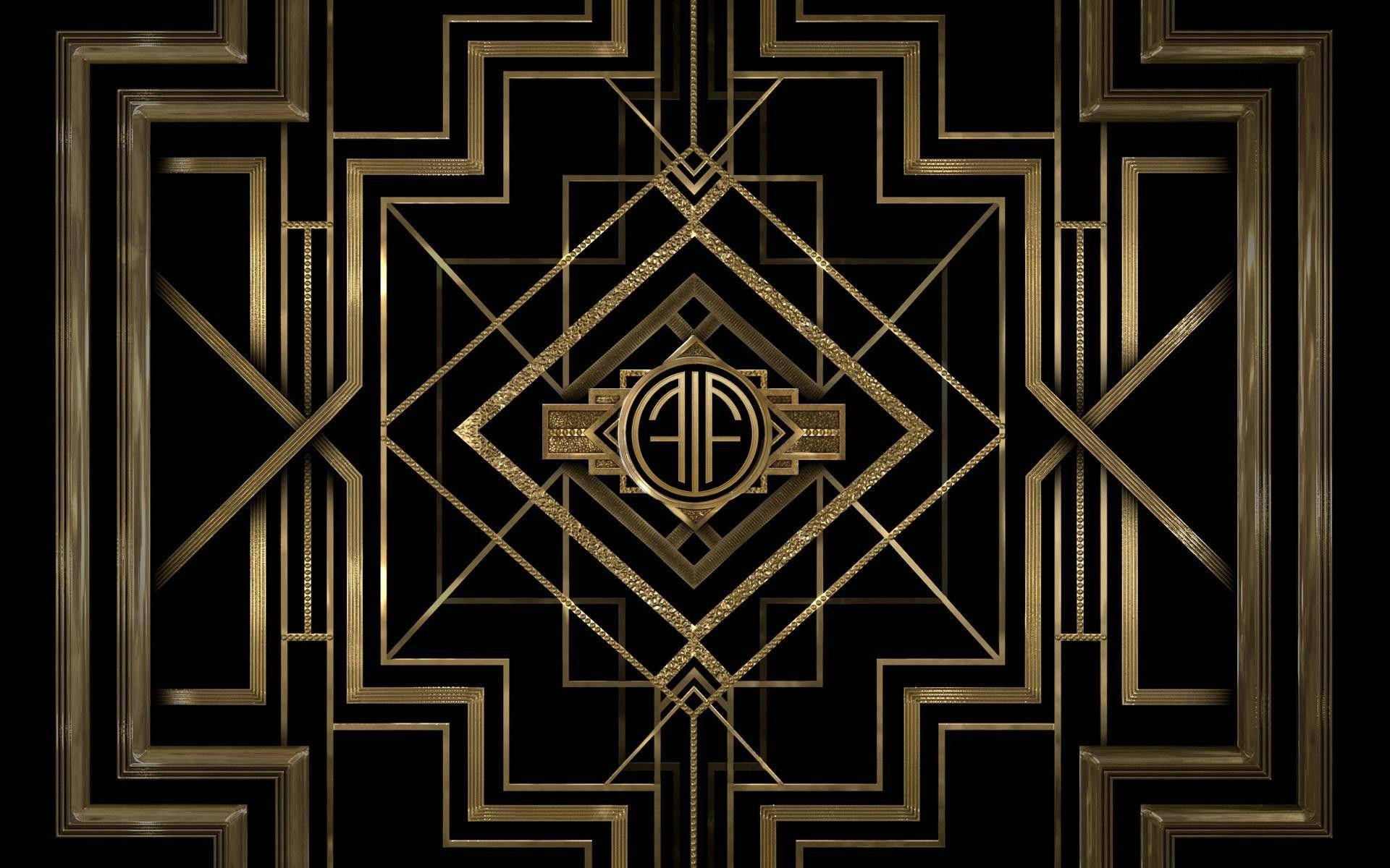 Black And Gold Pattern Art Deco Background