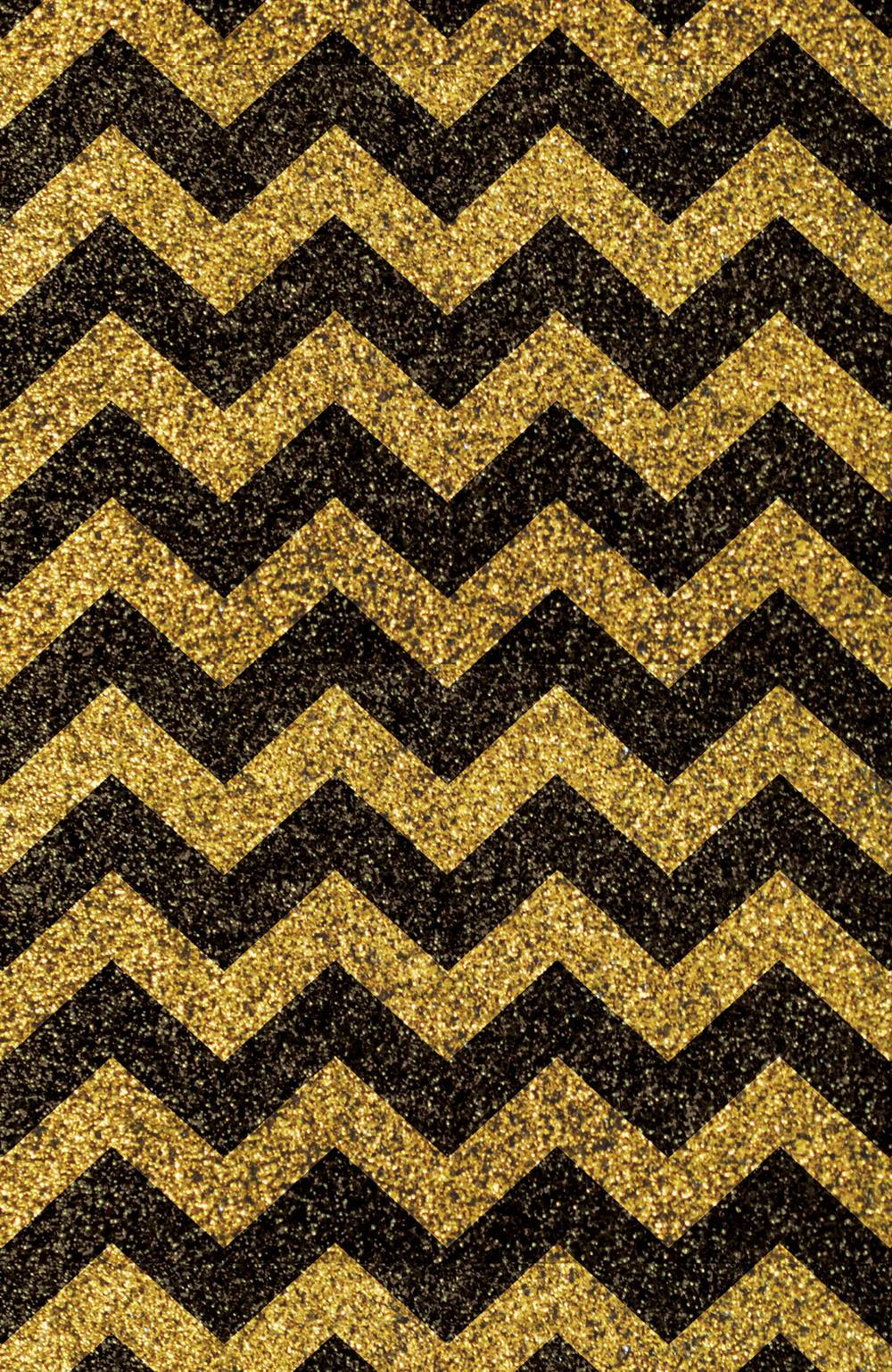 Black And Gold Zigzag Sparkles