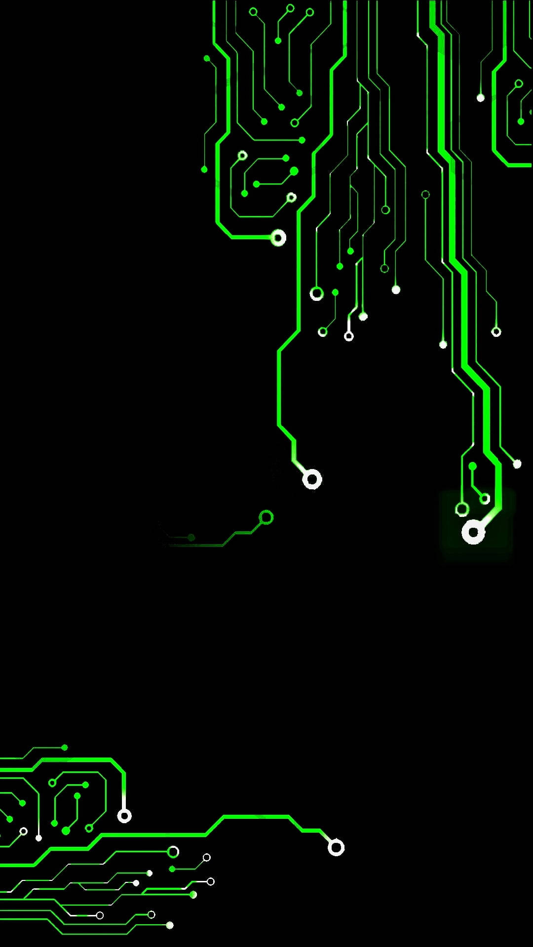 Black And Green Circuits Background