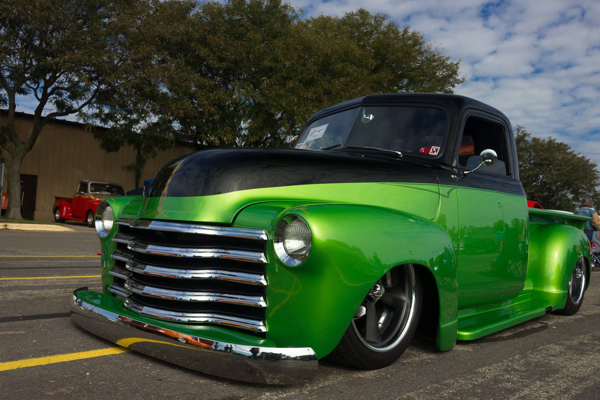 Black And Green Dropped Truck
