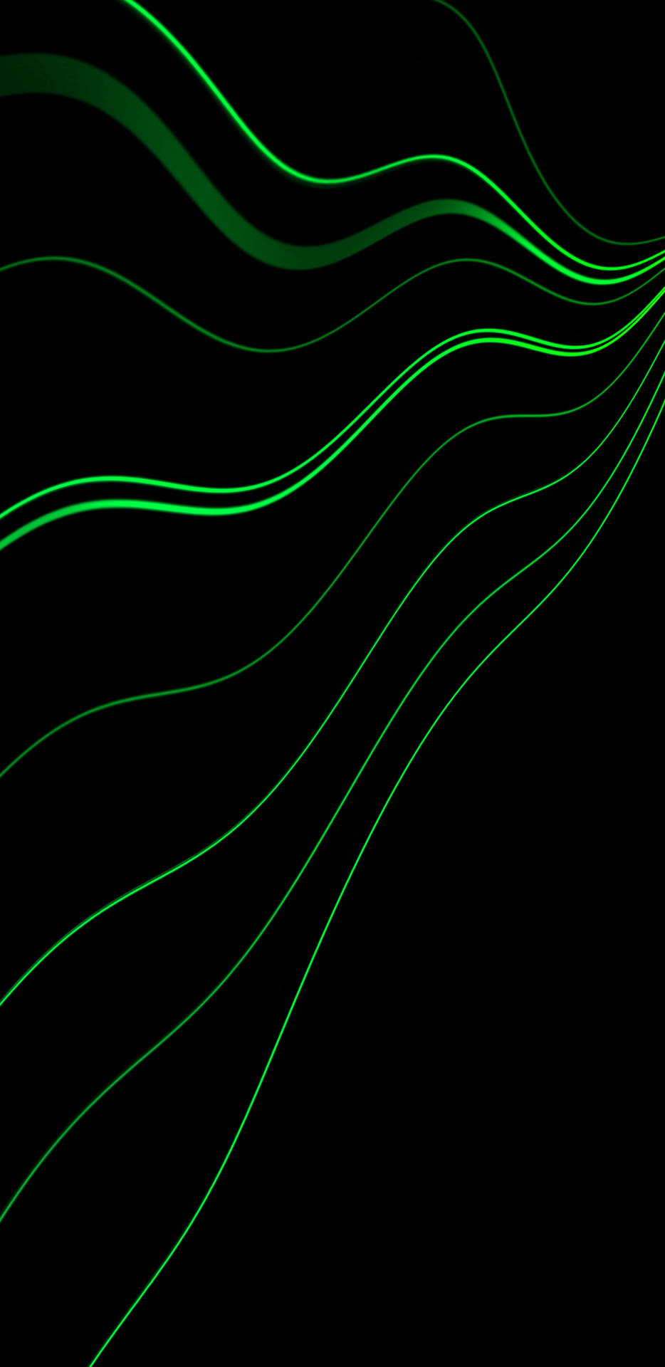 Black And Green Wavy Lines Background