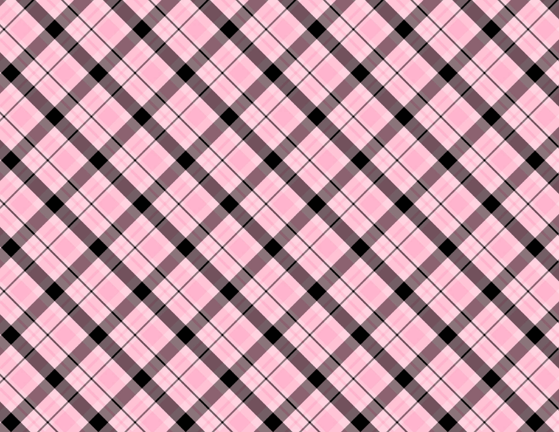 Black And Pink Aesthetic Diagonal Plaid Background