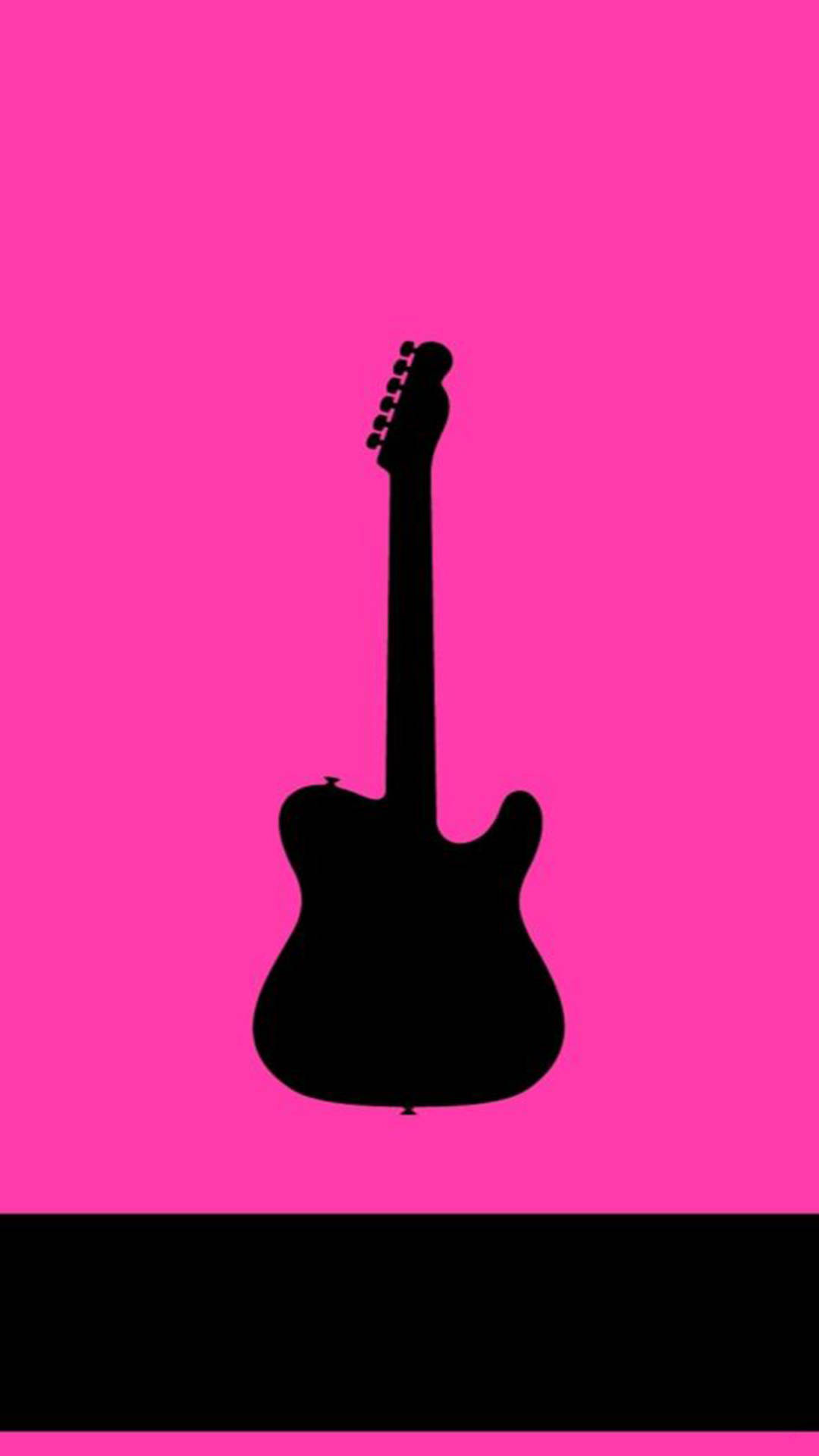 Black And Pink Aesthetic Guitar Silhouette Background