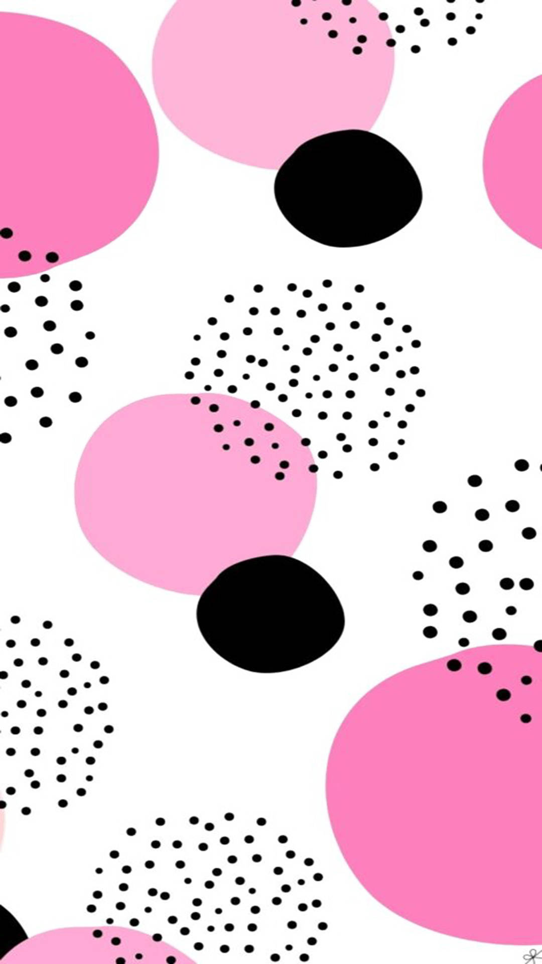 Black And Pink Aesthetic Polka Dot Background