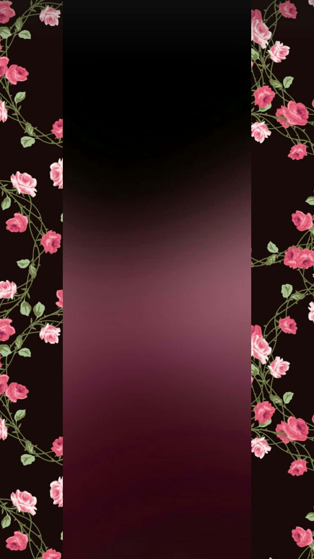 Black And Pink Flower Borders Background