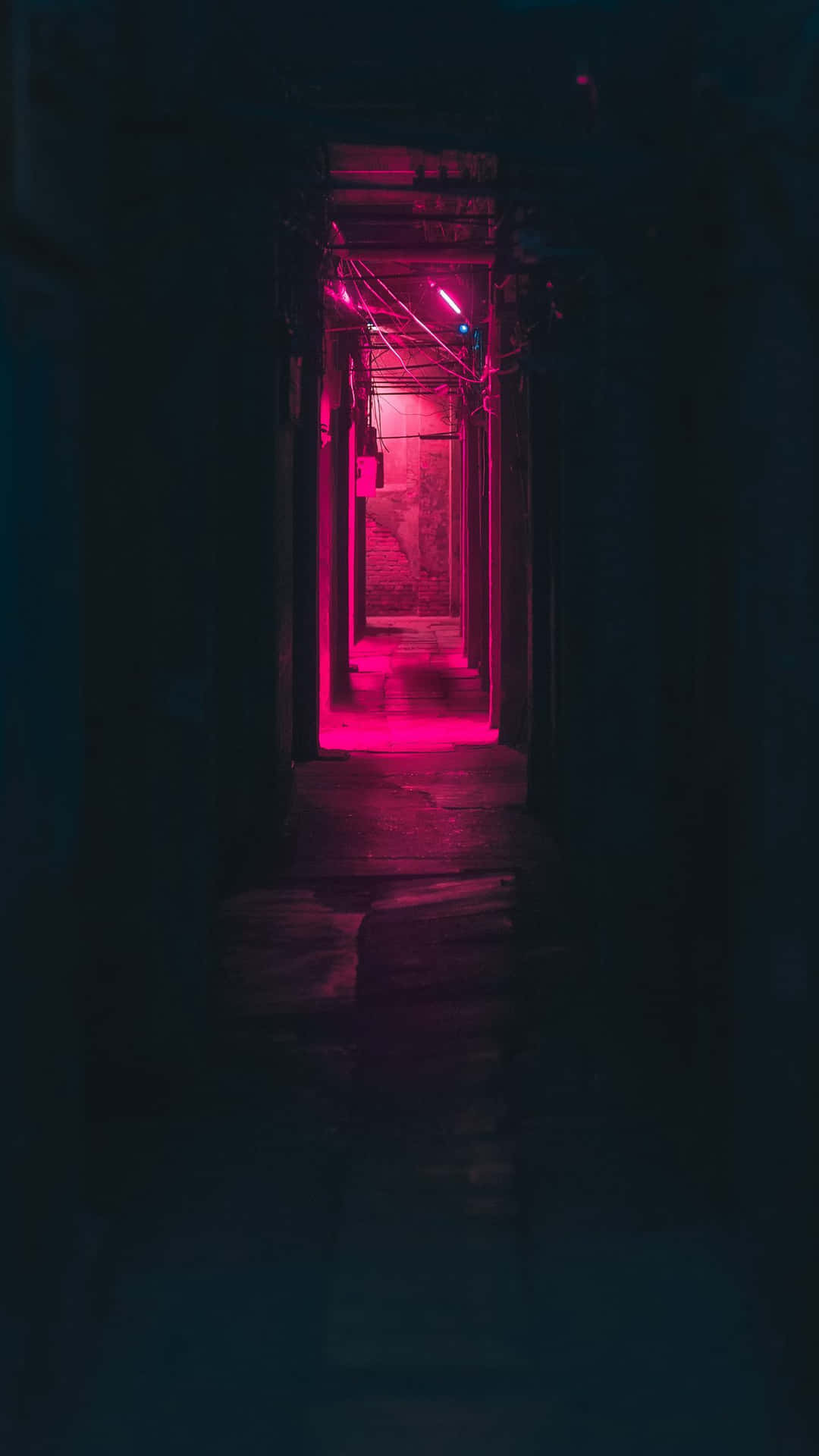 Black And Pink Iphone Dark Hallway