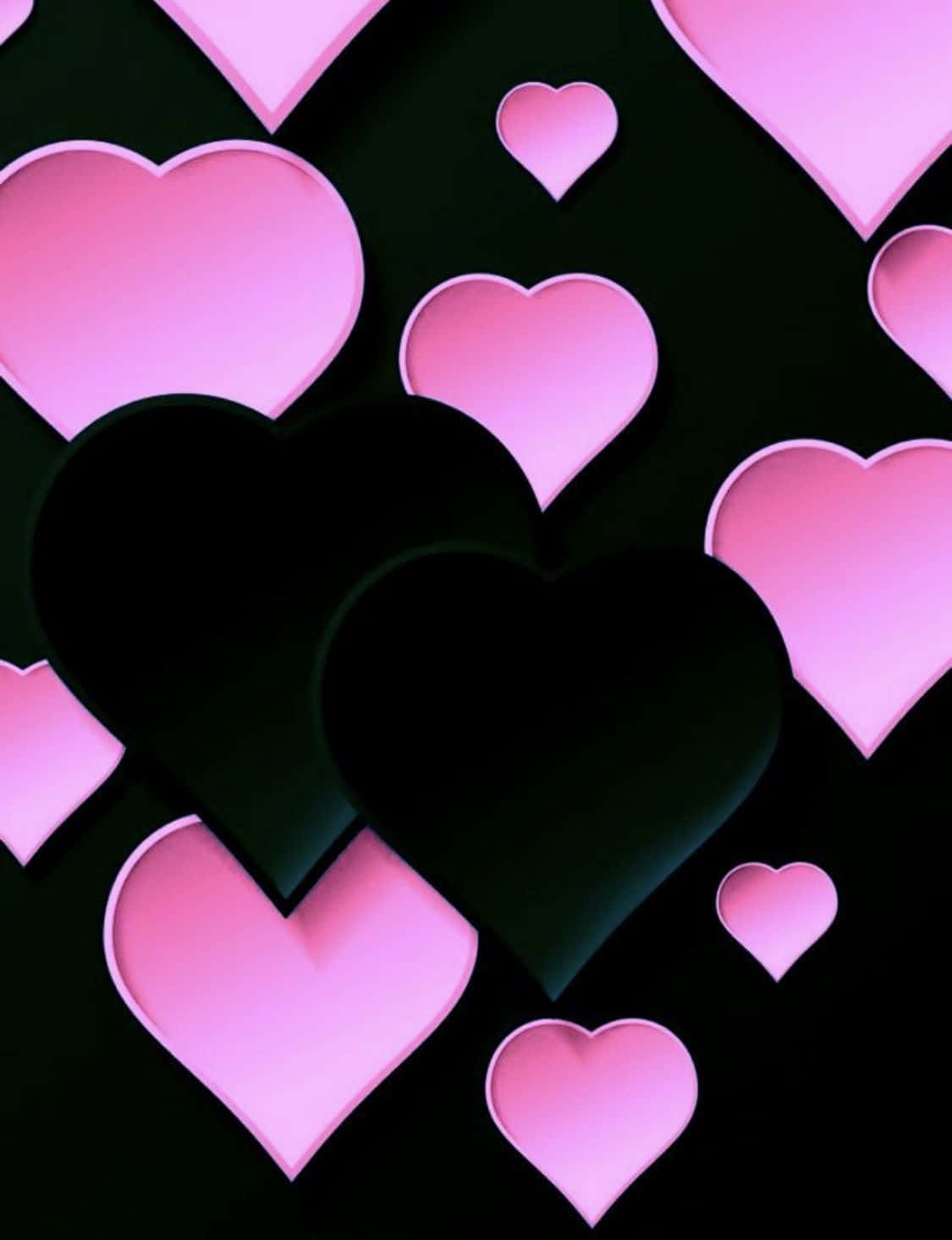 Black And Pink Iphone Hearts Background