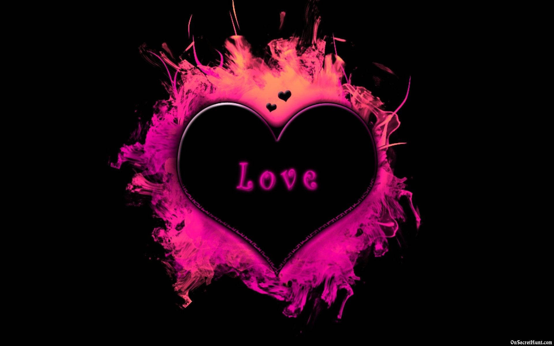 Black And Pink Love Heart Background