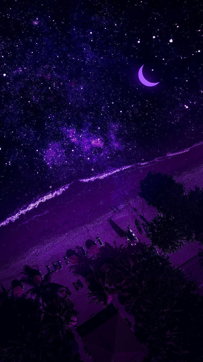 Black And Purple Aesthetic Bird's-eye View Background