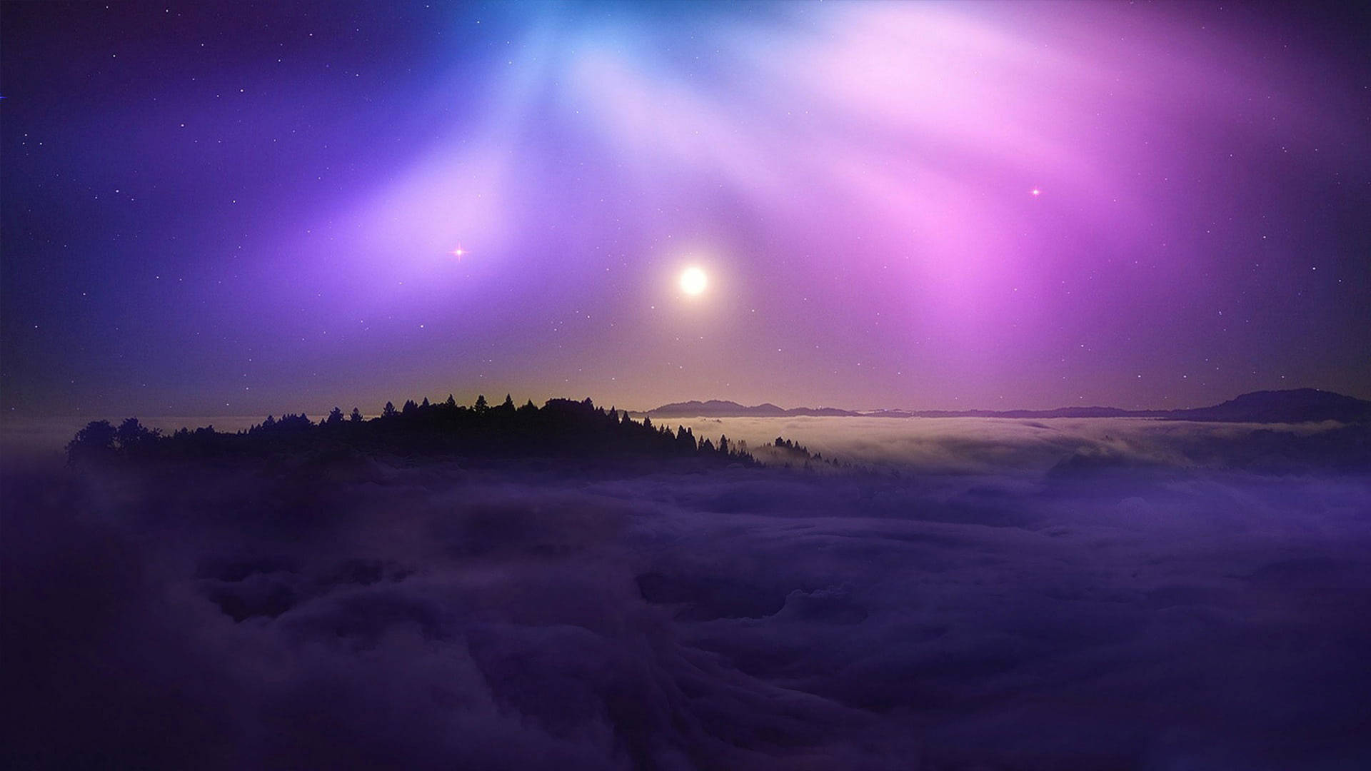 Black And Purple Aesthetic Blanket Of Clouds Background
