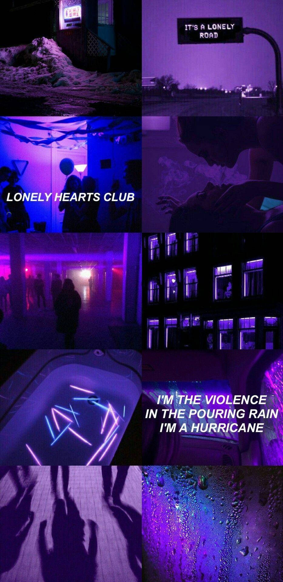 Black And Purple Aesthetic Photo Collage