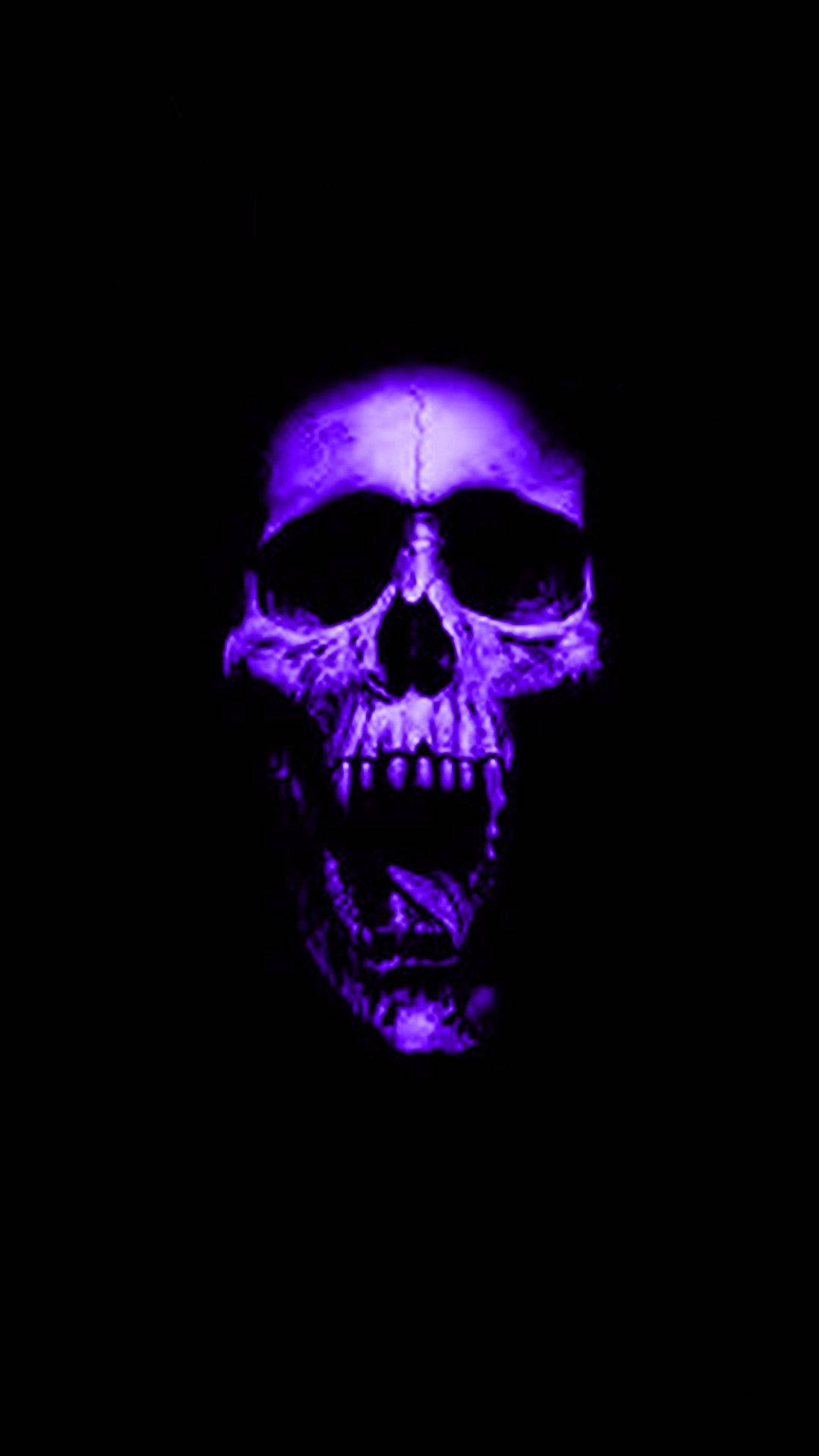 Black And Purple Aesthetic Skull Background