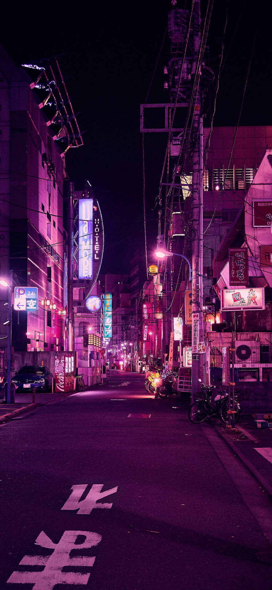 Black And Purple Aesthetic Tokyo Street Background