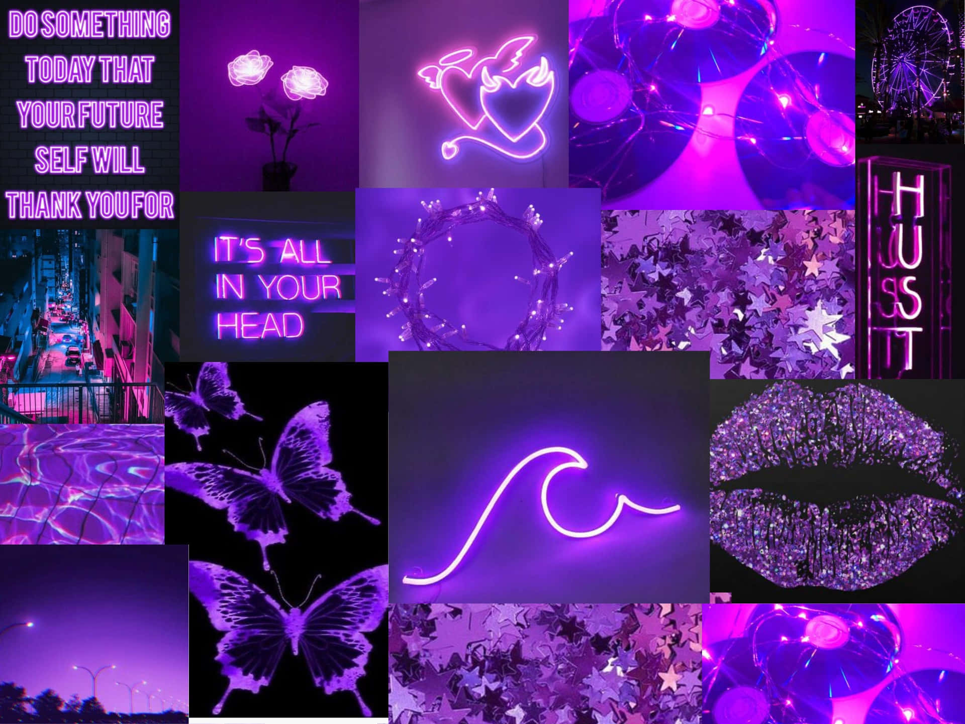 Black And Purple Collage Desktop