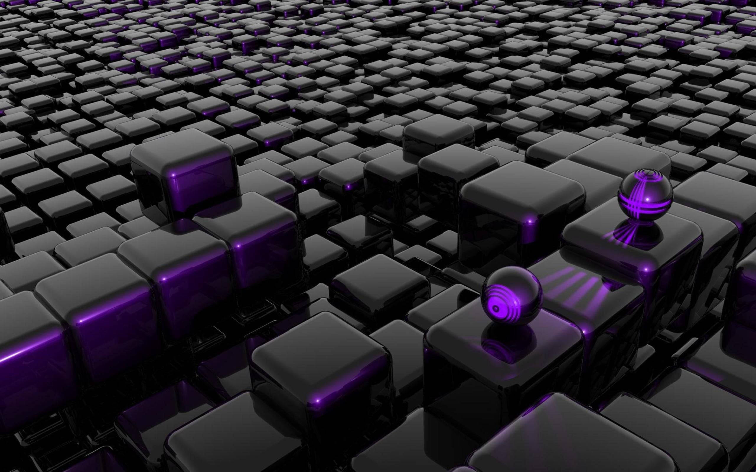 Black And Purple Cubes Background