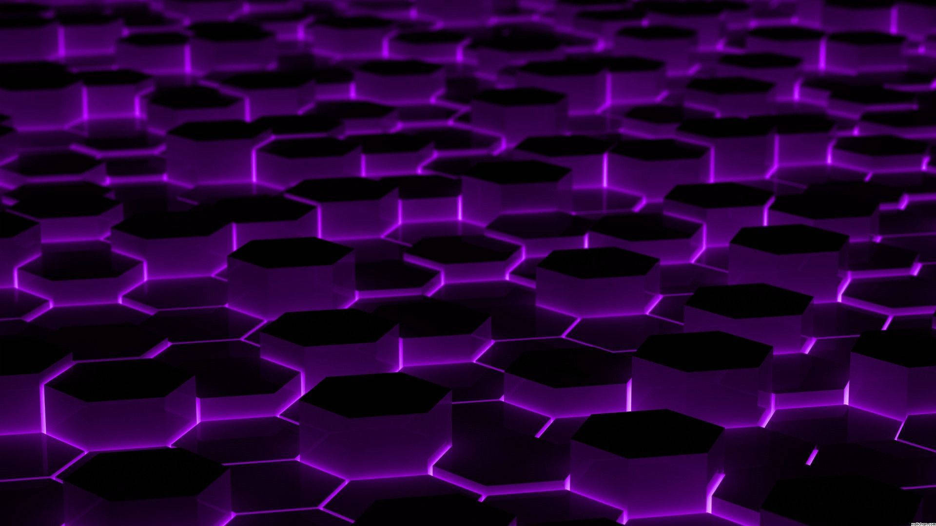 Black And Purple Hexagon Background