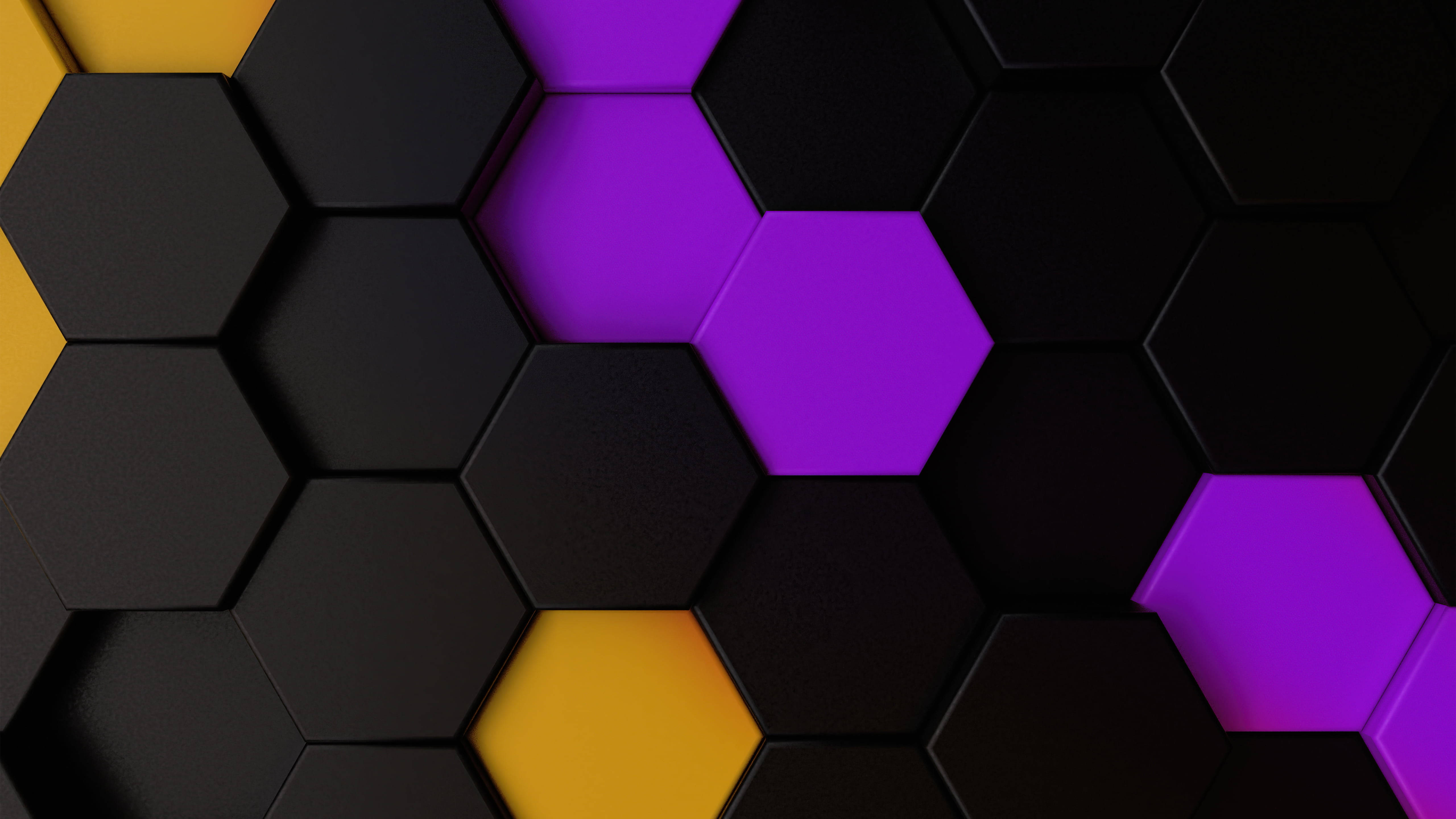 Black And Purple Hexagons Background