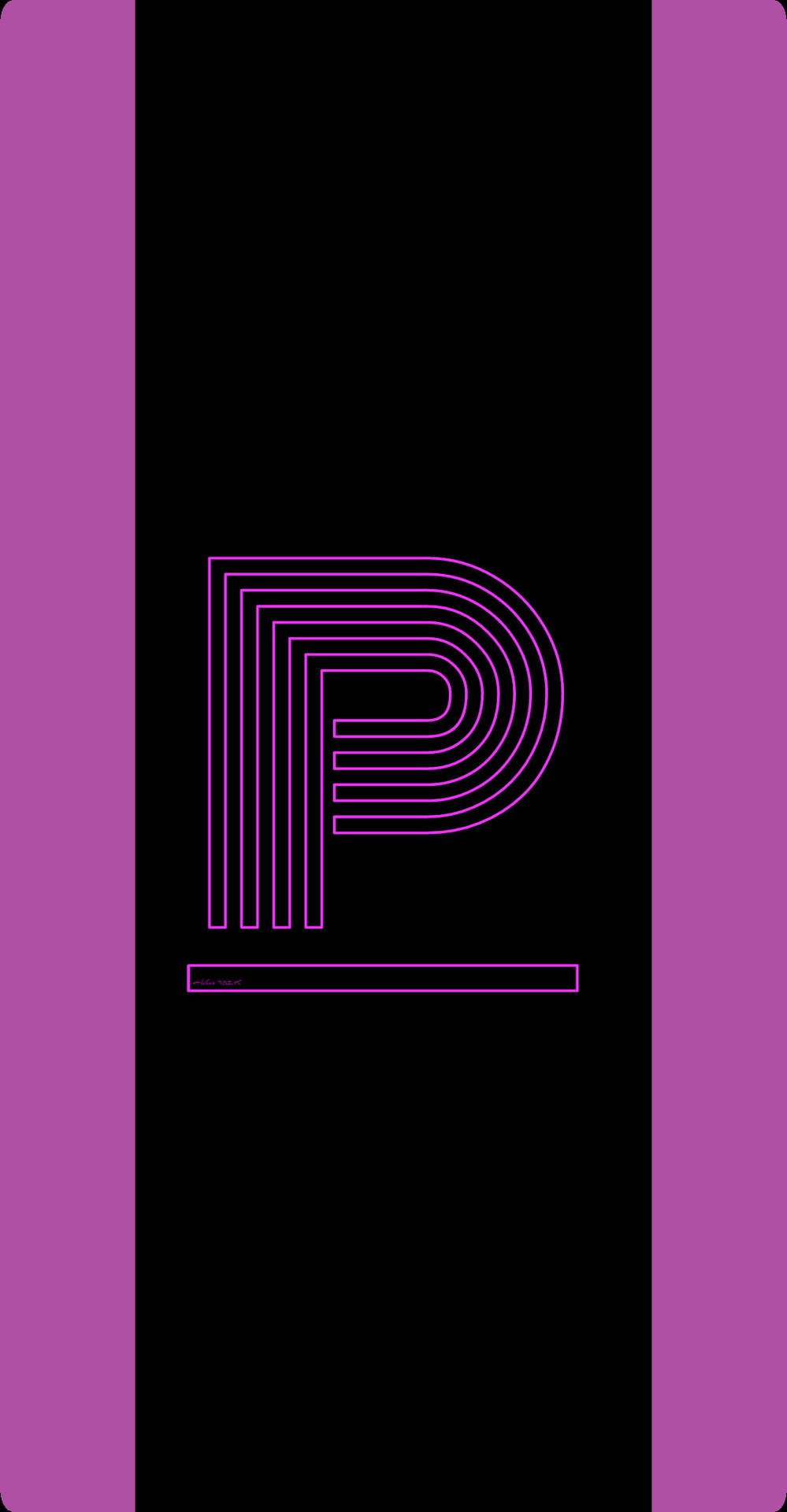 Black And Purple P Letter Background