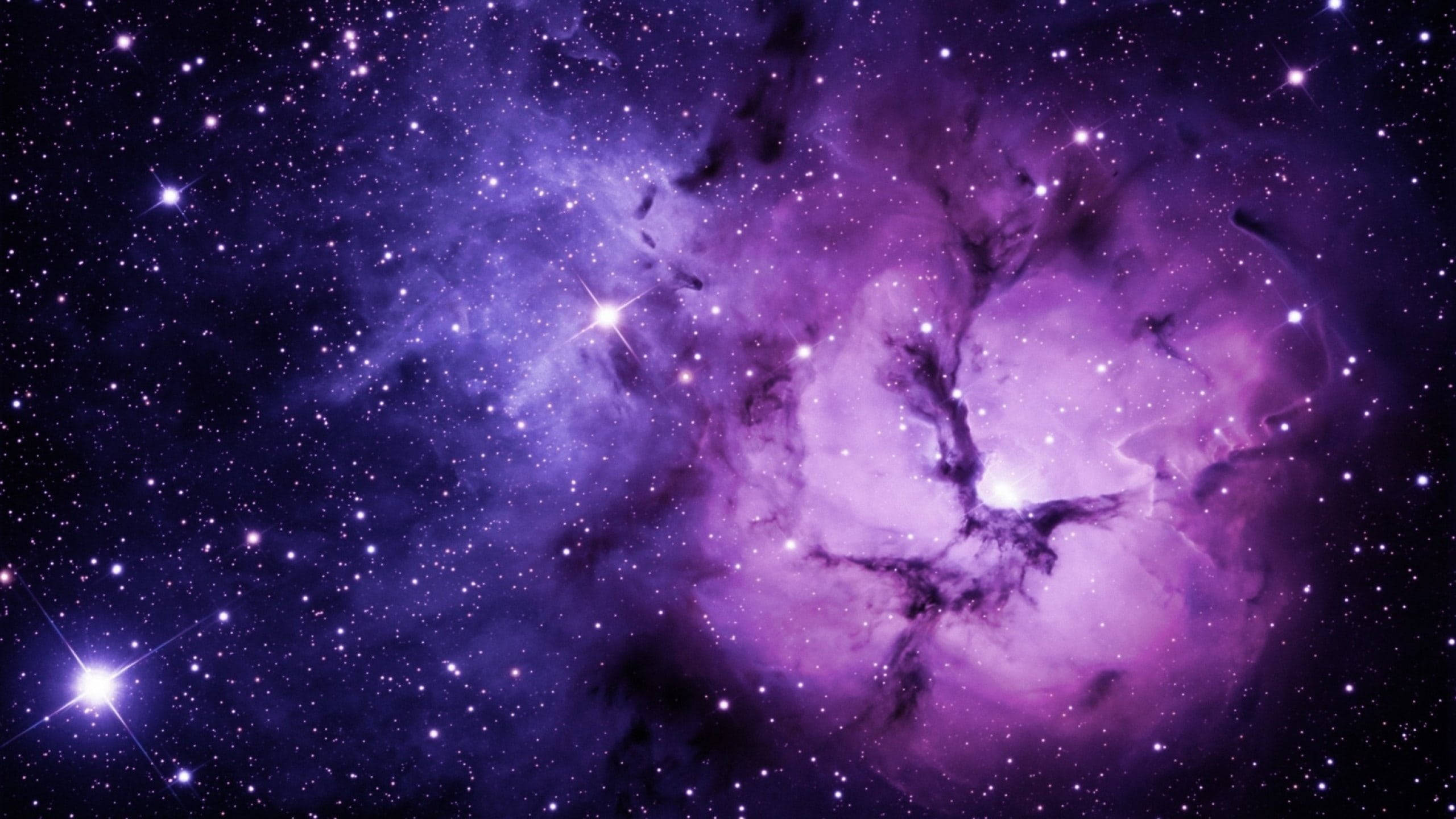 Black And Purple Starry Sky Background