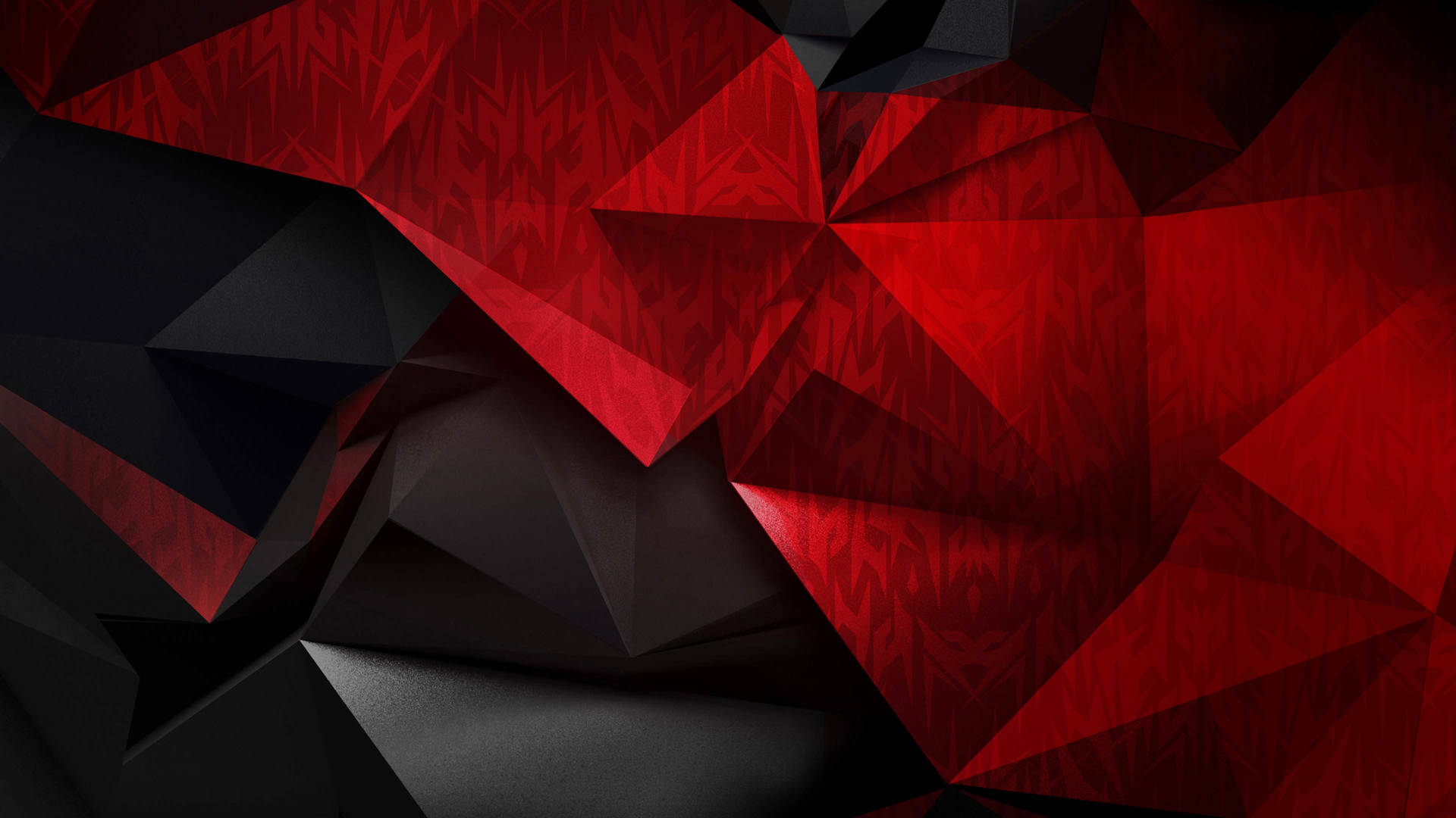 Black And Red Abstract Polygon