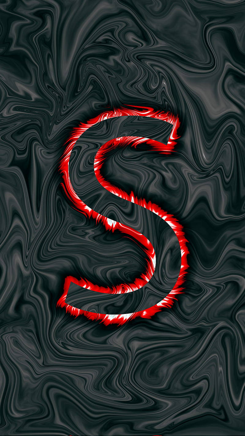 Black And Red Abstract S Letter Background