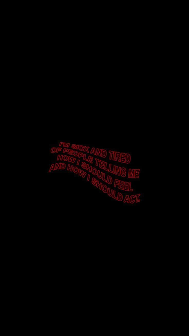 Black And Red Aesthetic Emotional Quote Illustration