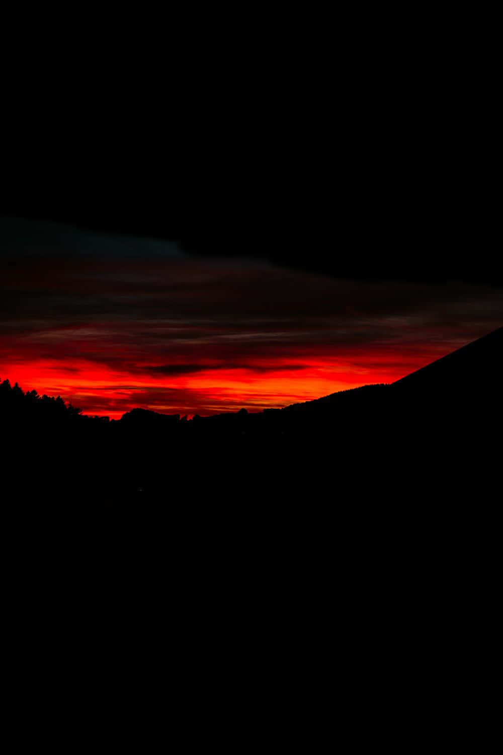 Black And Red Aesthetic Mountain Sunset Photograph