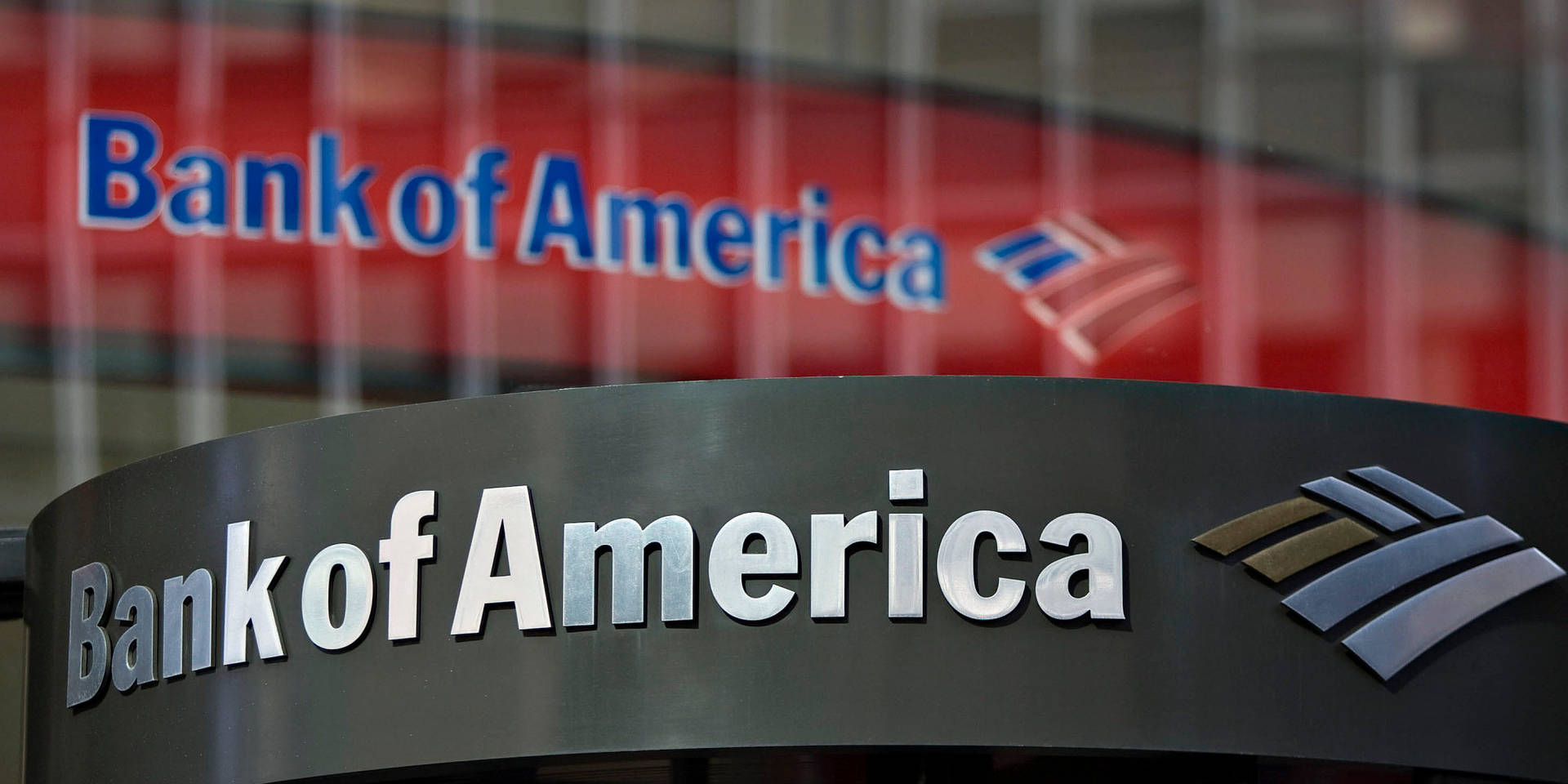 Black And Red Bank Of America Signage