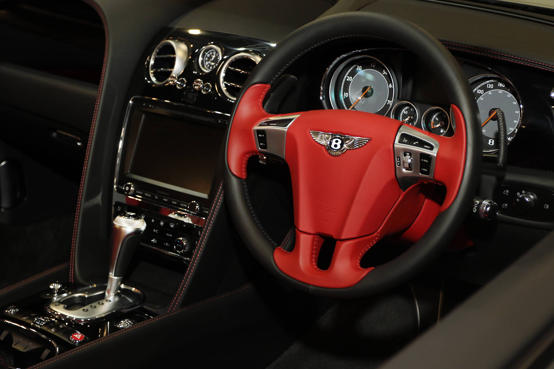 Black And Red Bentley Interior Background