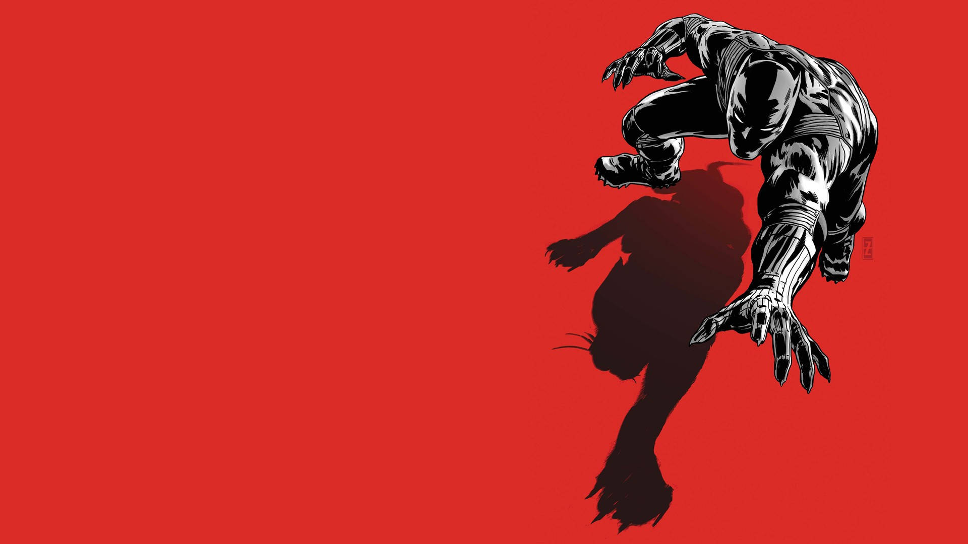 Black And Red Black Panther Background