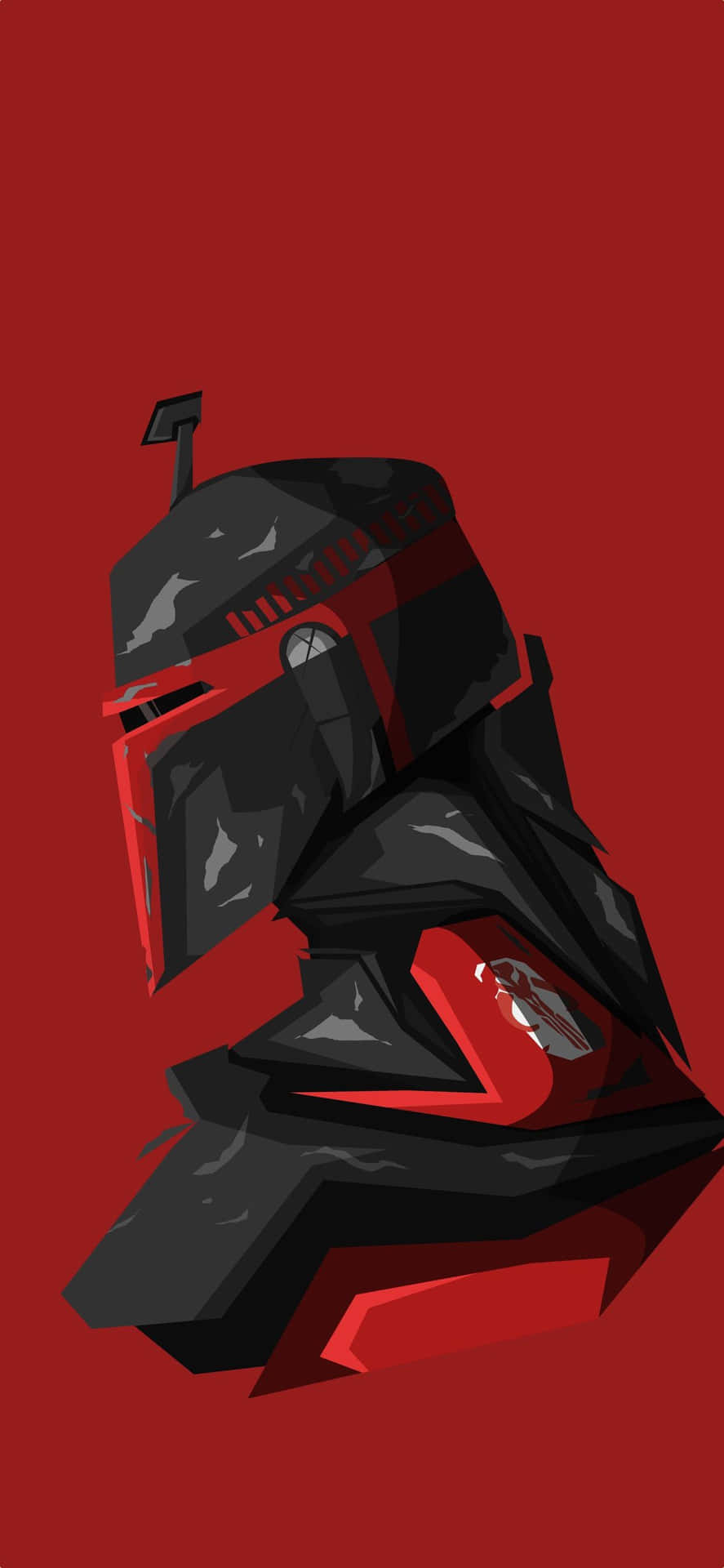 Black And Red Boba Fett The Mandalorian Iphone Background