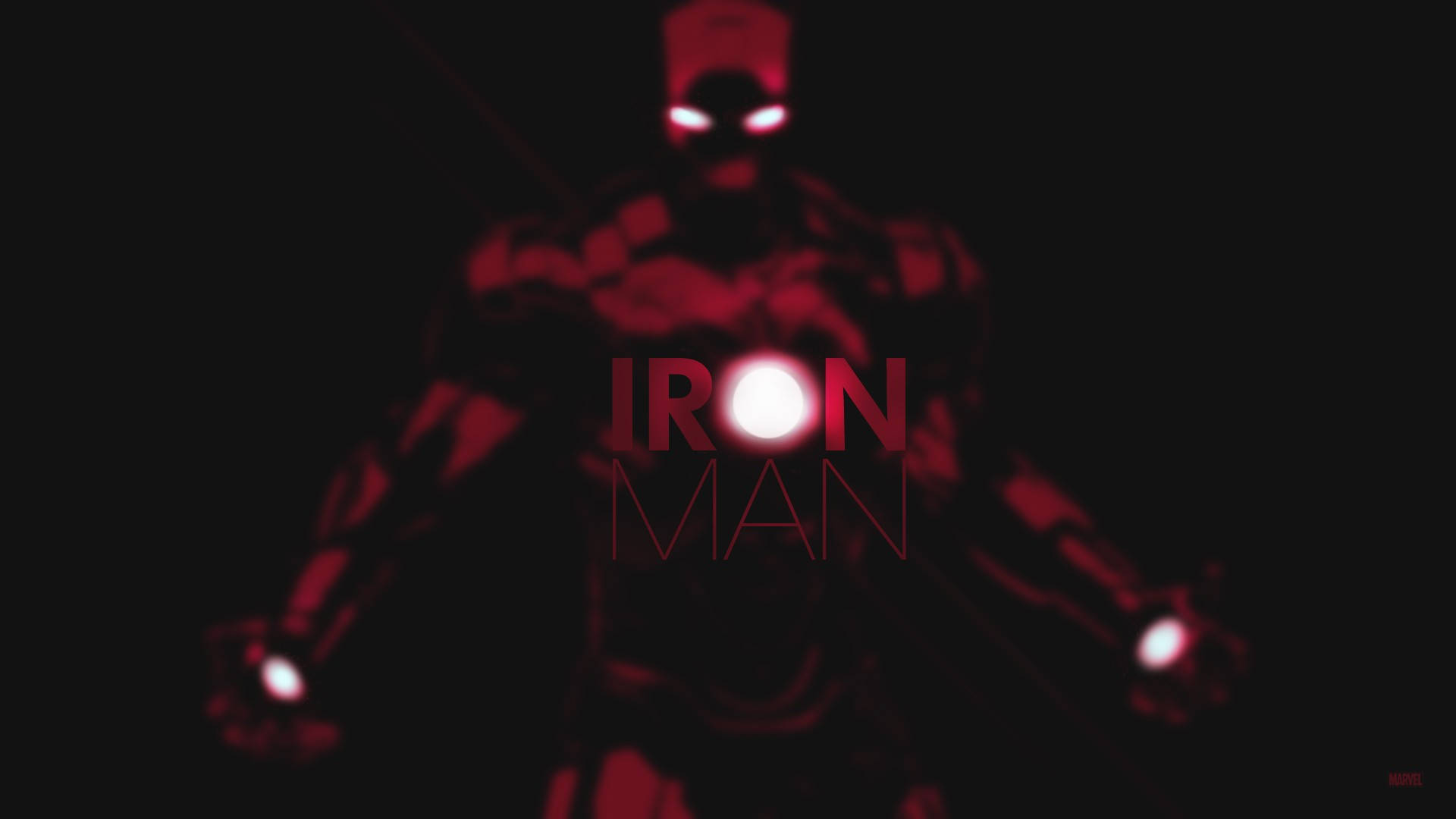 Black And Red Body Outline Superhero Iron Man Background