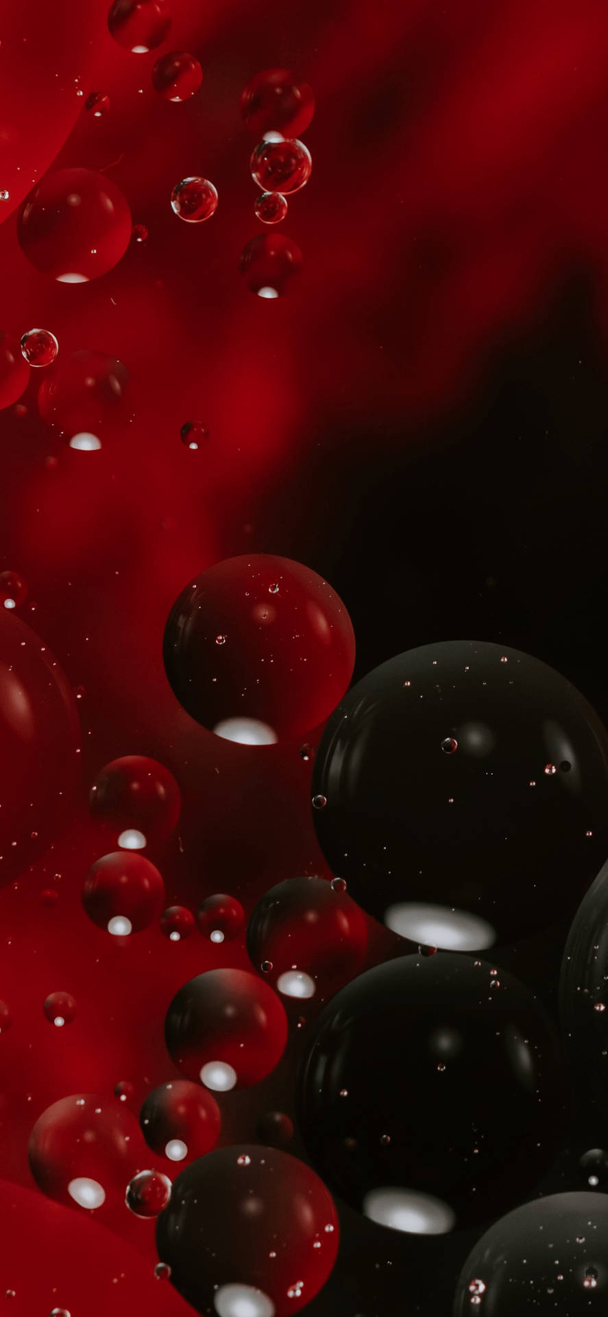 Black And Red Bubbles Background