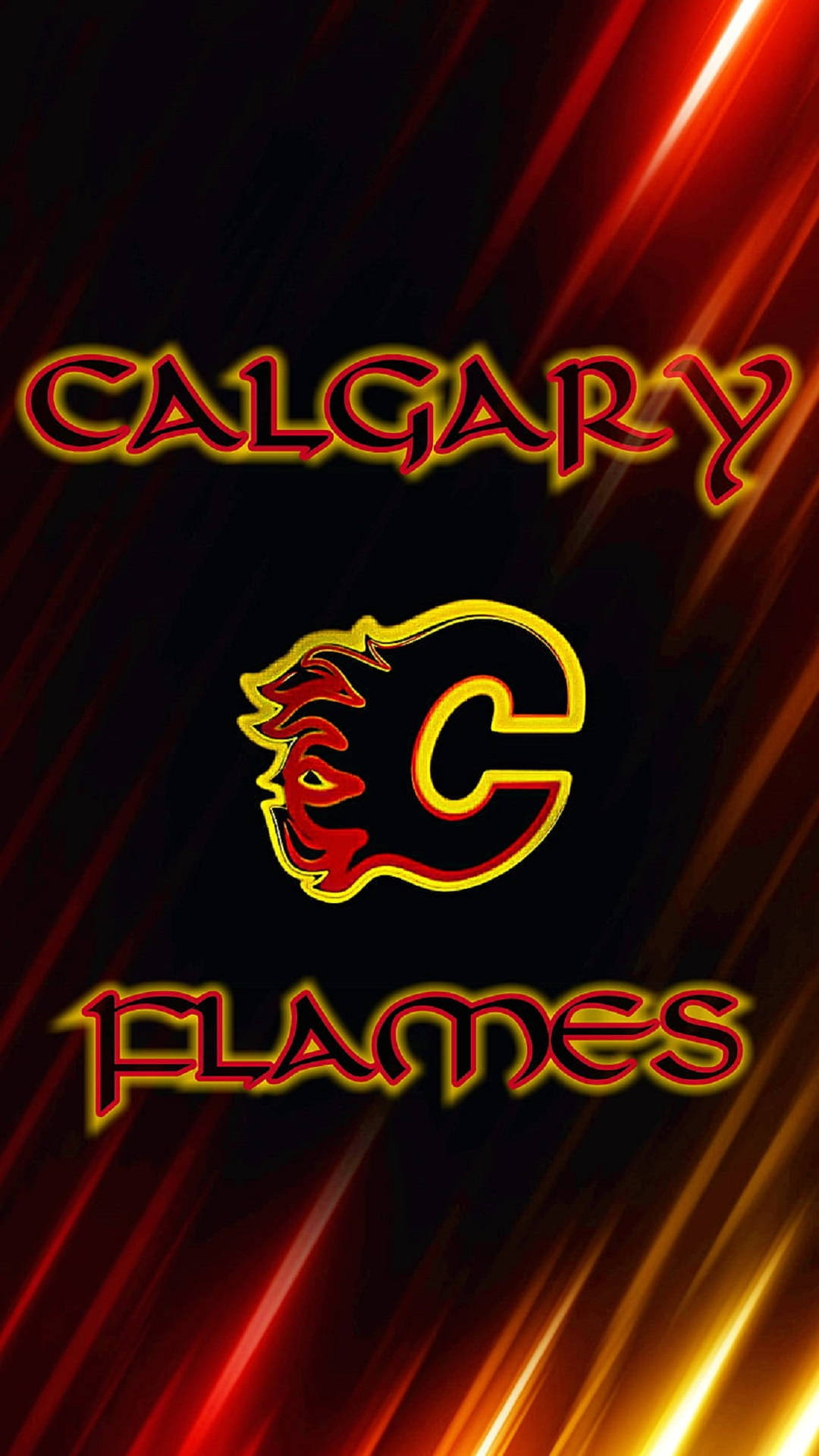 Black And Red Calgary Flames Logo Background