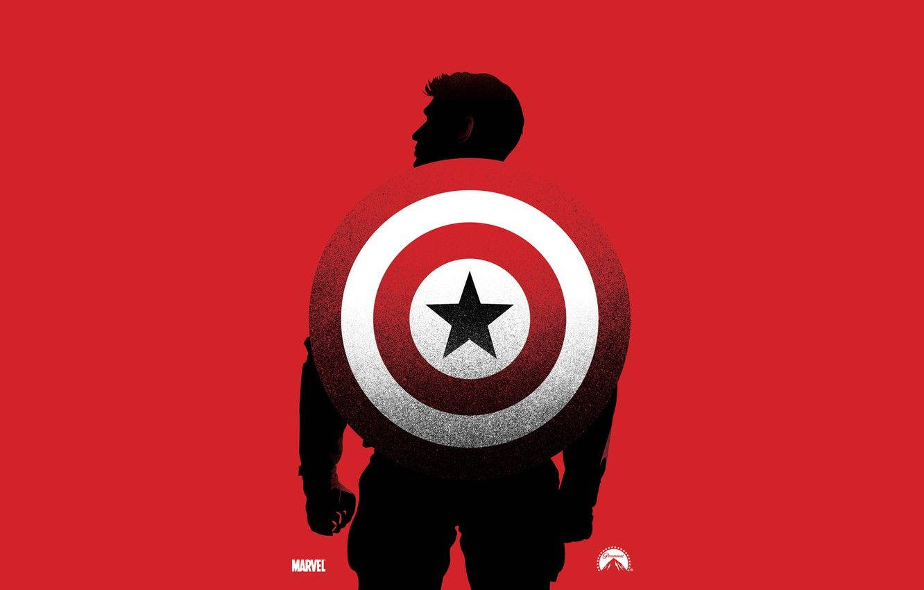 Black And Red Captain America And Shield Background