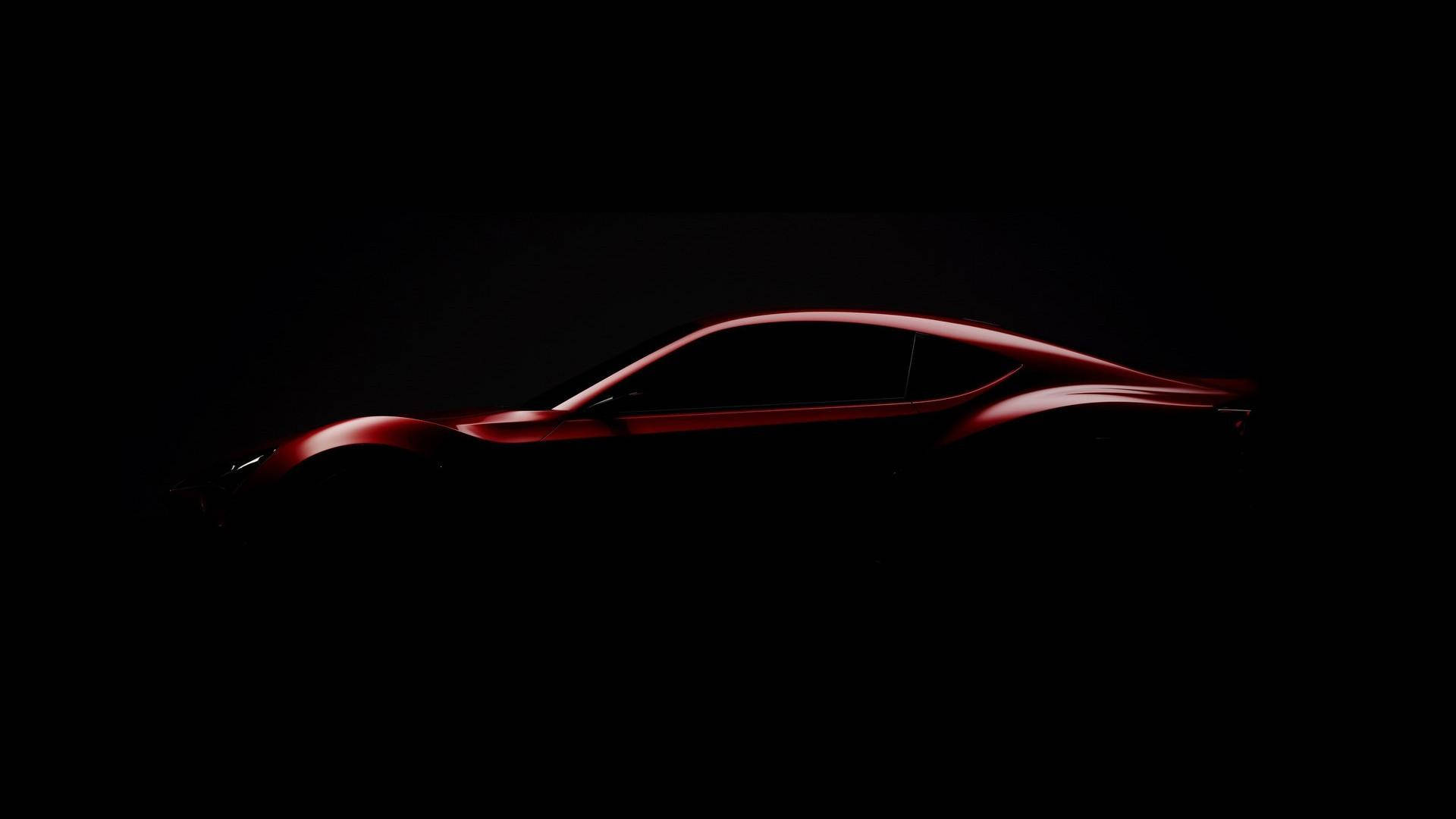 Black And Red Car In Shadows Background