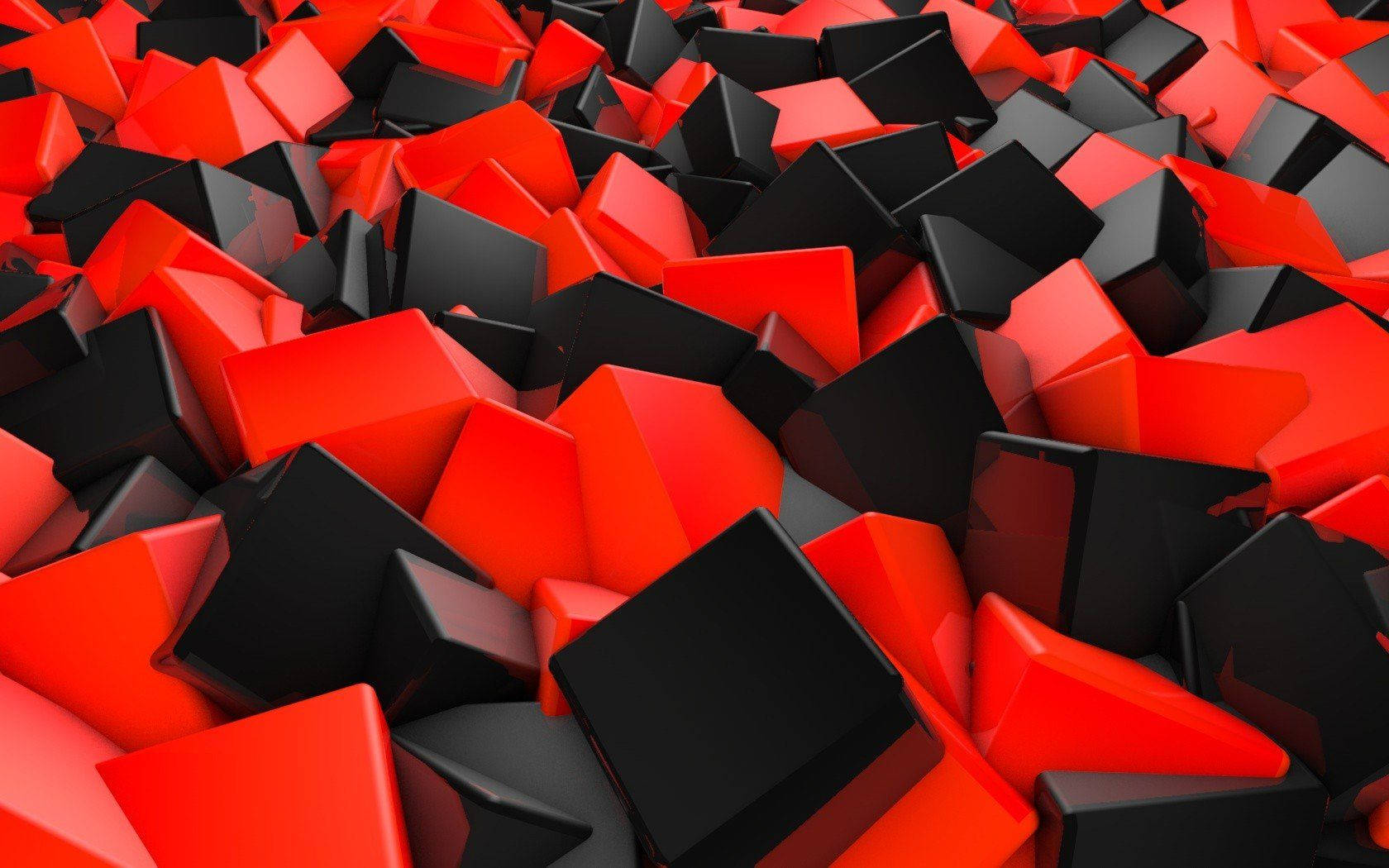 Black And Red Cubes Background