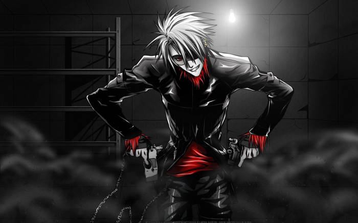 Black And Red Demon Boy Anime Background