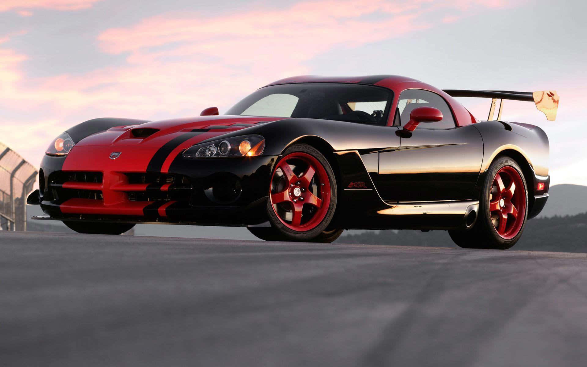 Black And Red Dodge Viper Background