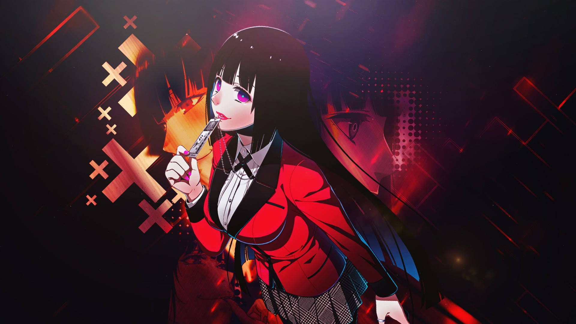 Black And Red Edit Yumeko Jabami Background