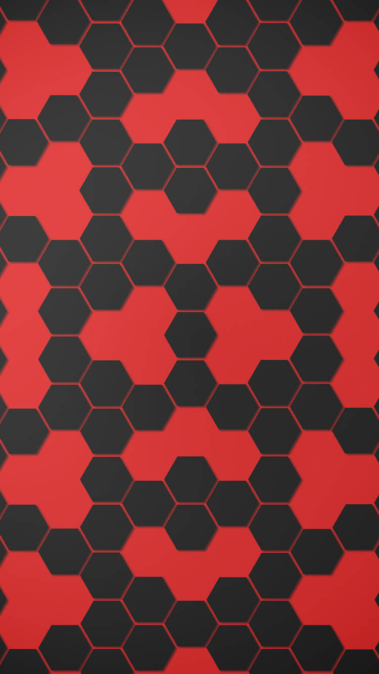 Black And Red Honeycomb Background