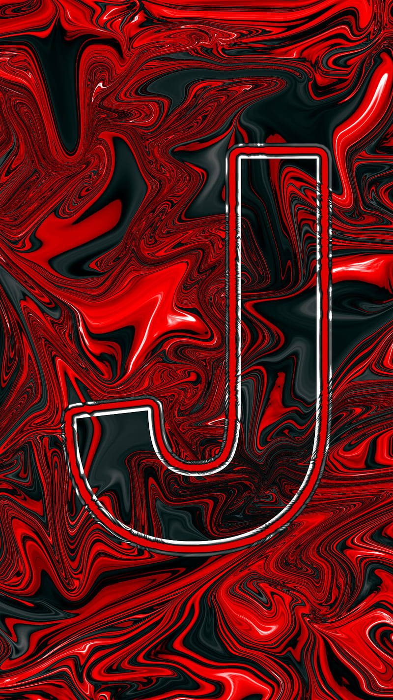 Black And Red Letter J Background