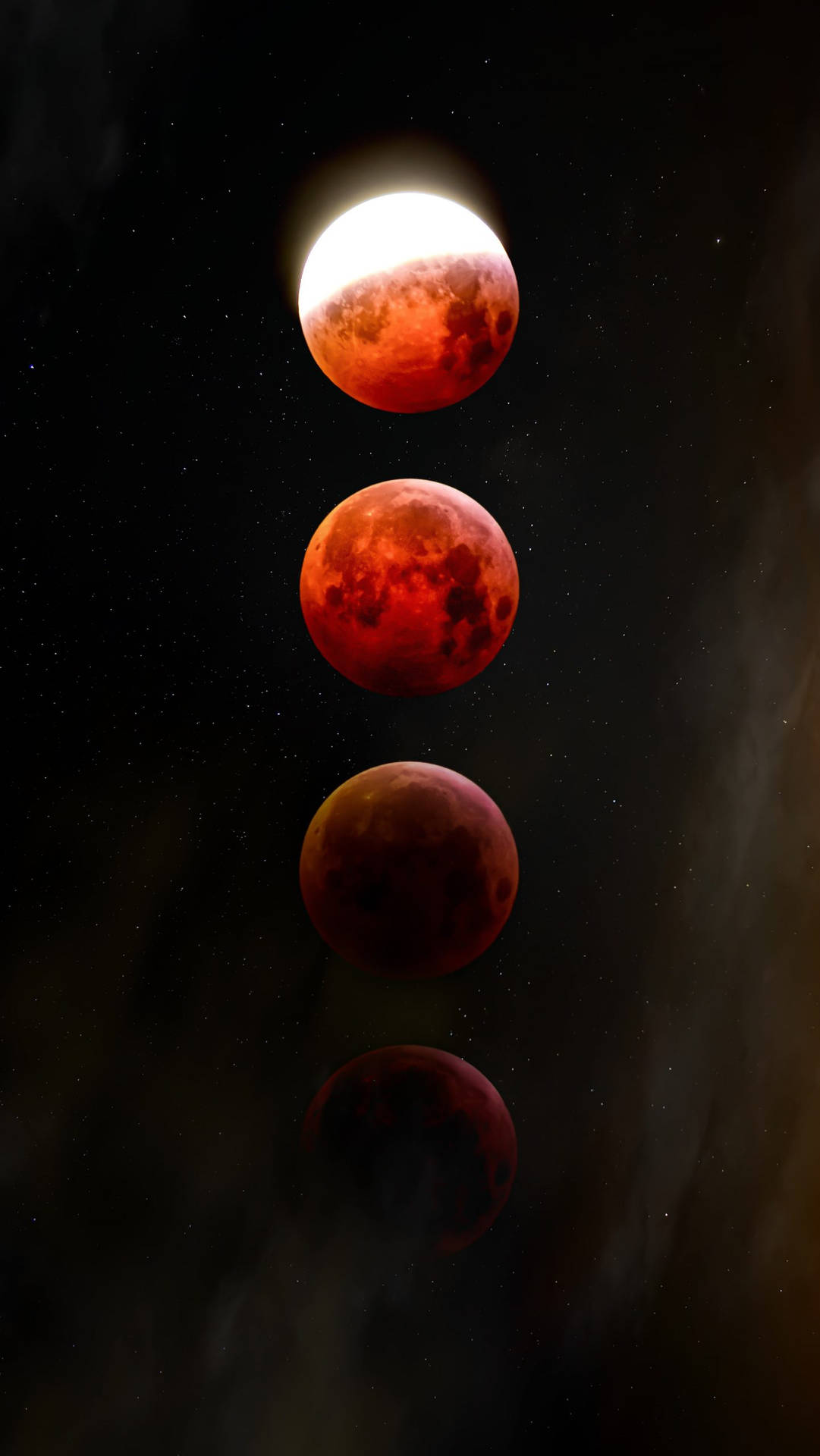 Black And Red Lunar Eclipse Phases Background