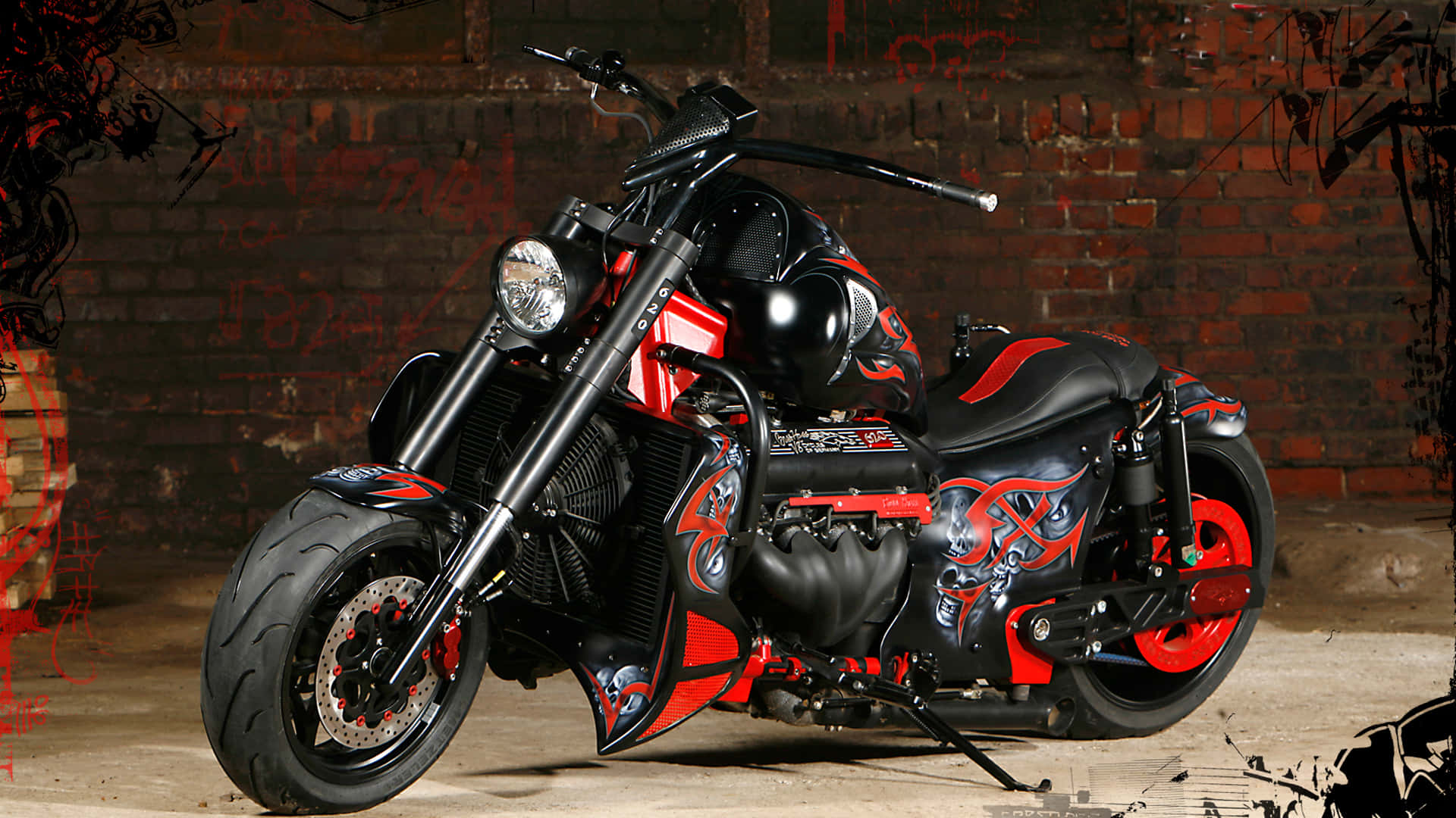 Black And Red Motorcycle [wallpaper] Background