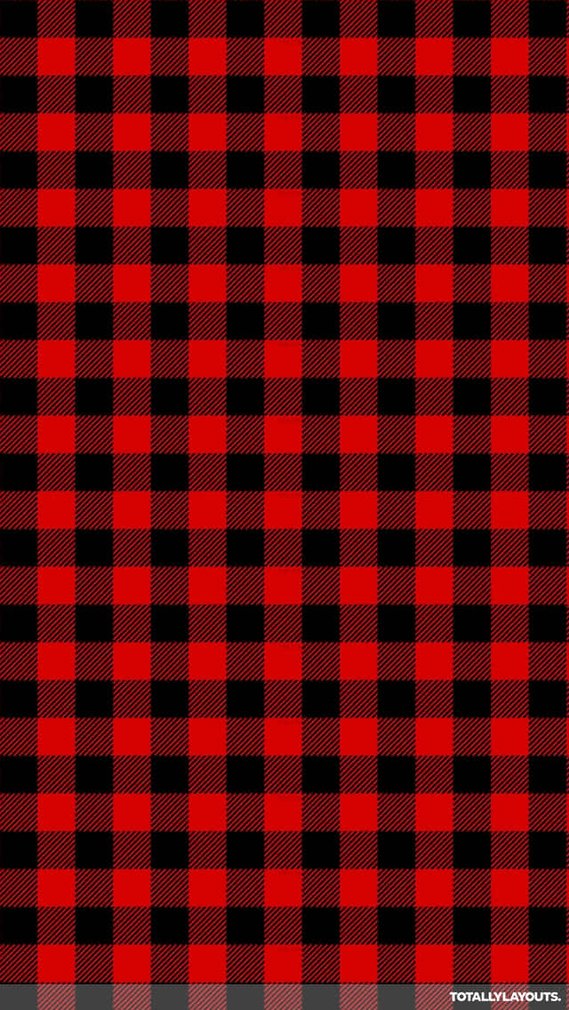 Black And Red Plaid Phone Screen Background