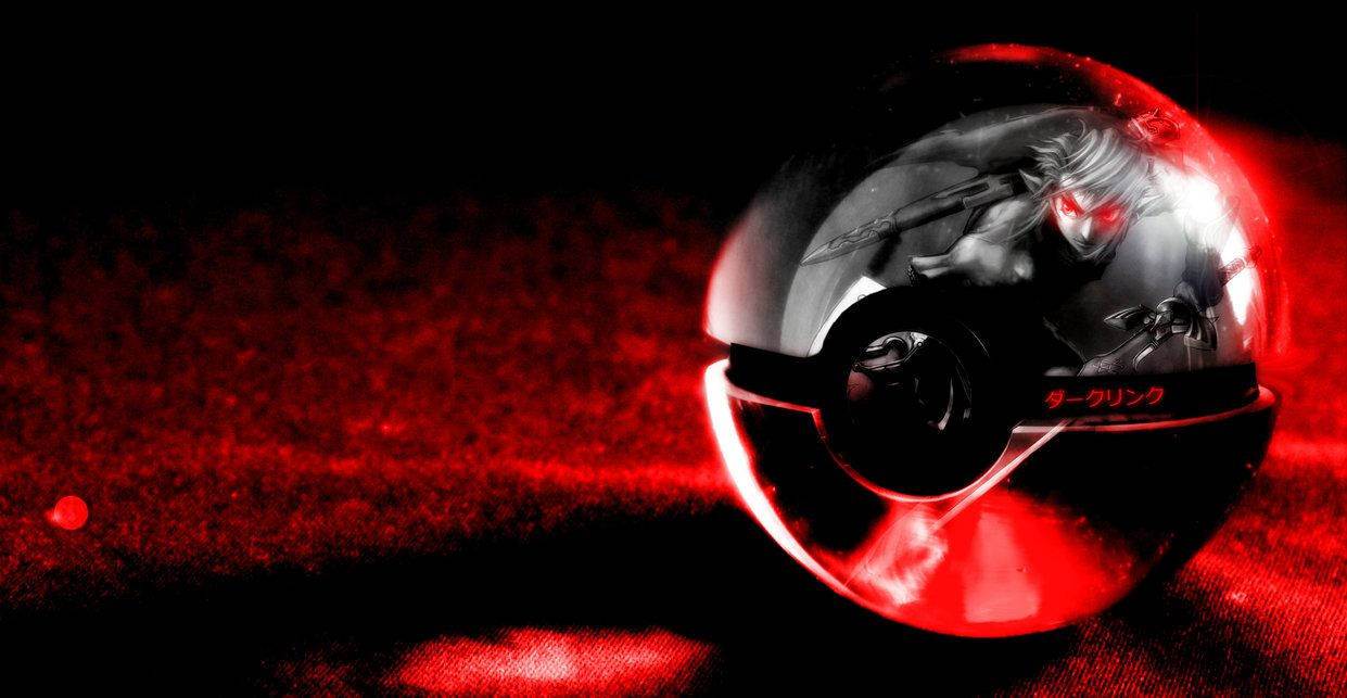 Black And Red Pokeball Background