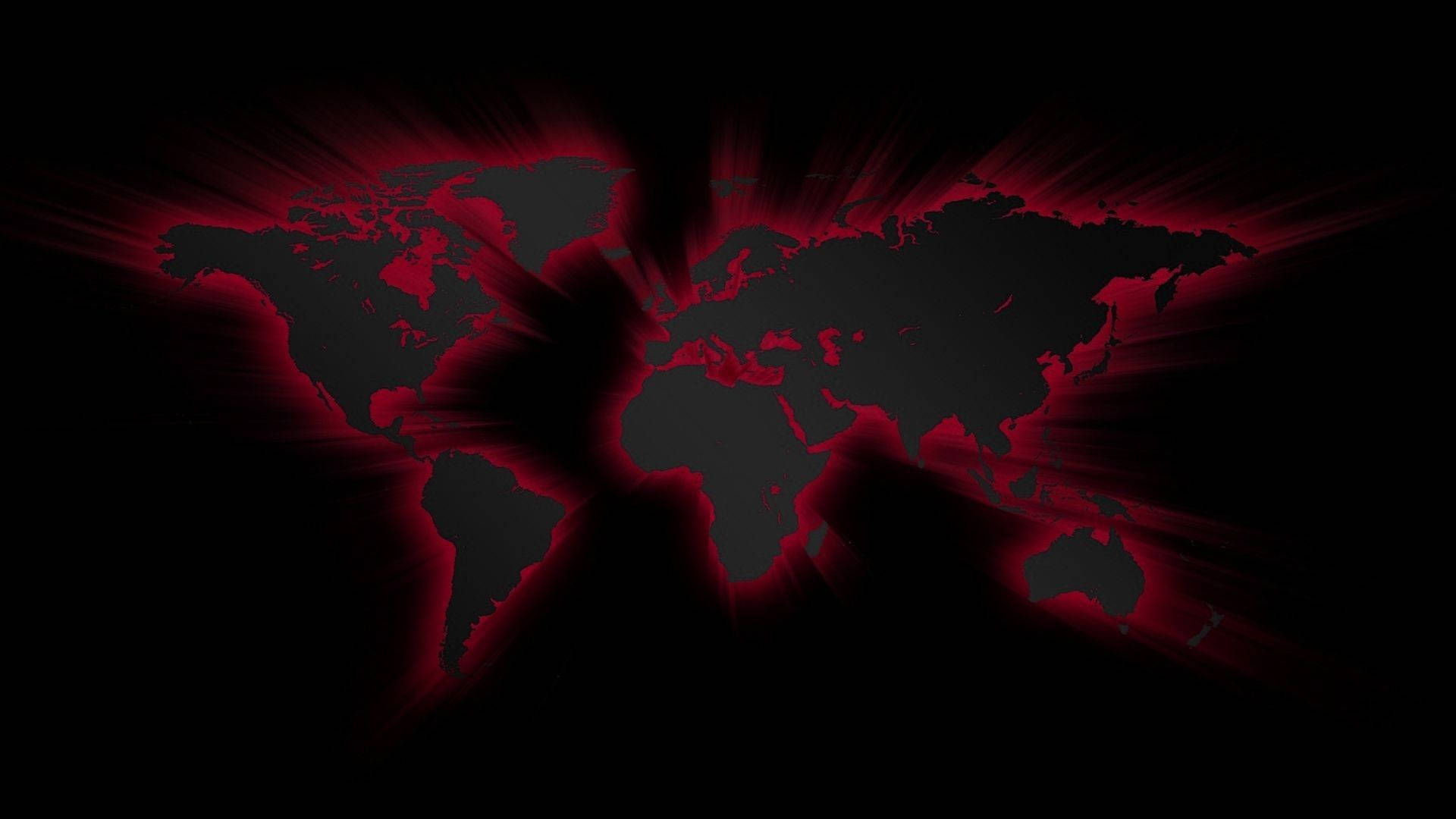 Black And Red World Map Background